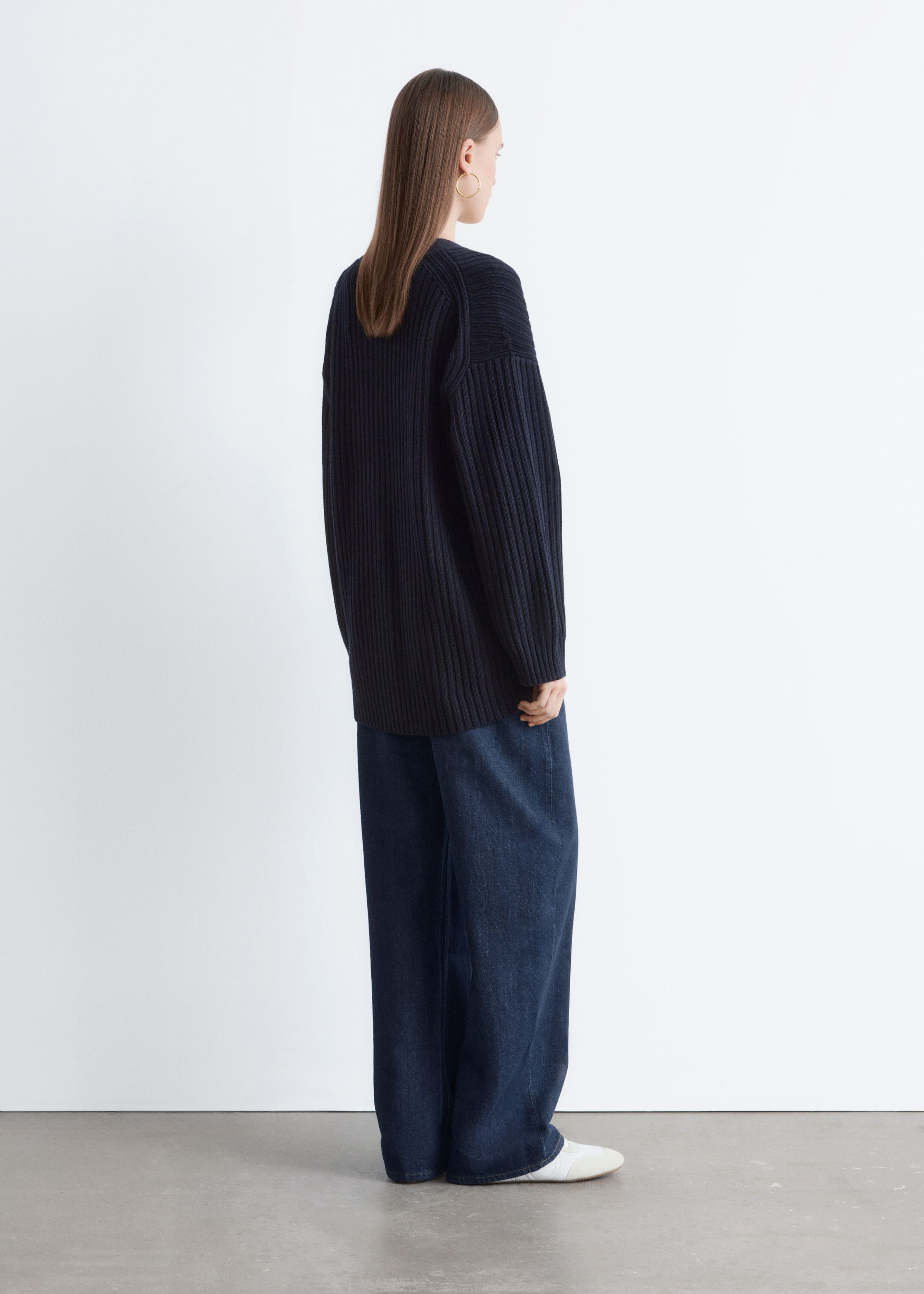 Image of Rib-Knit Cardigan