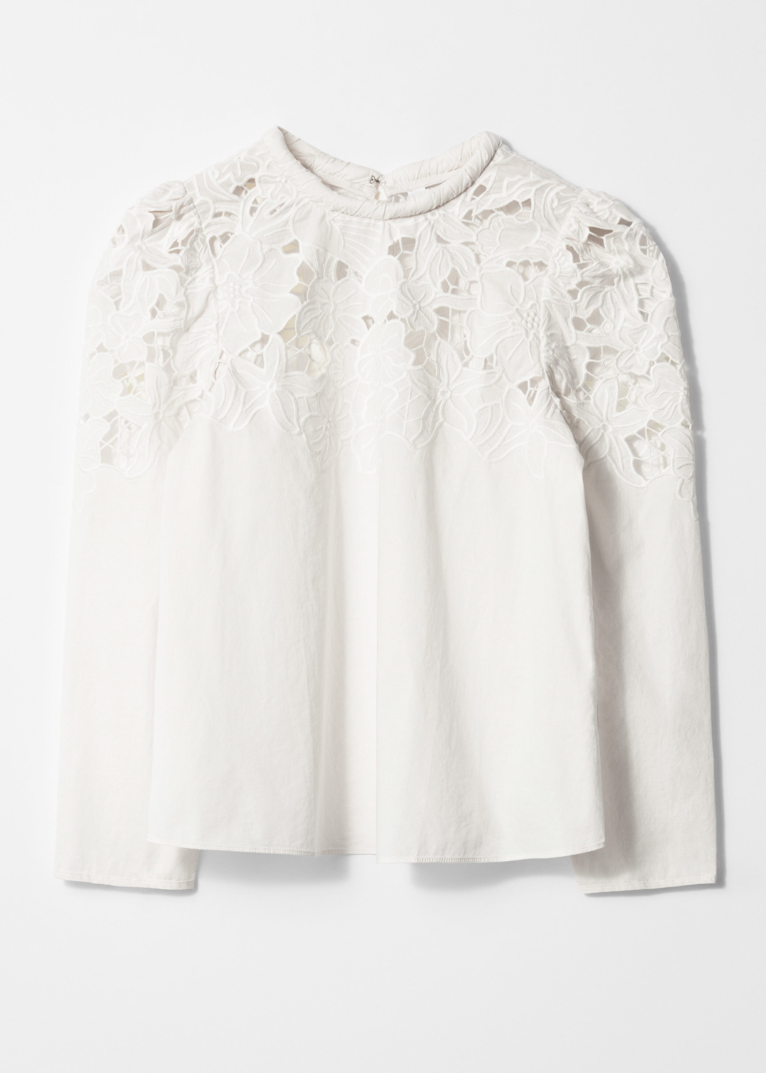 Embroidered Puff-Sleeve Blouse - White - & Other Stories BE