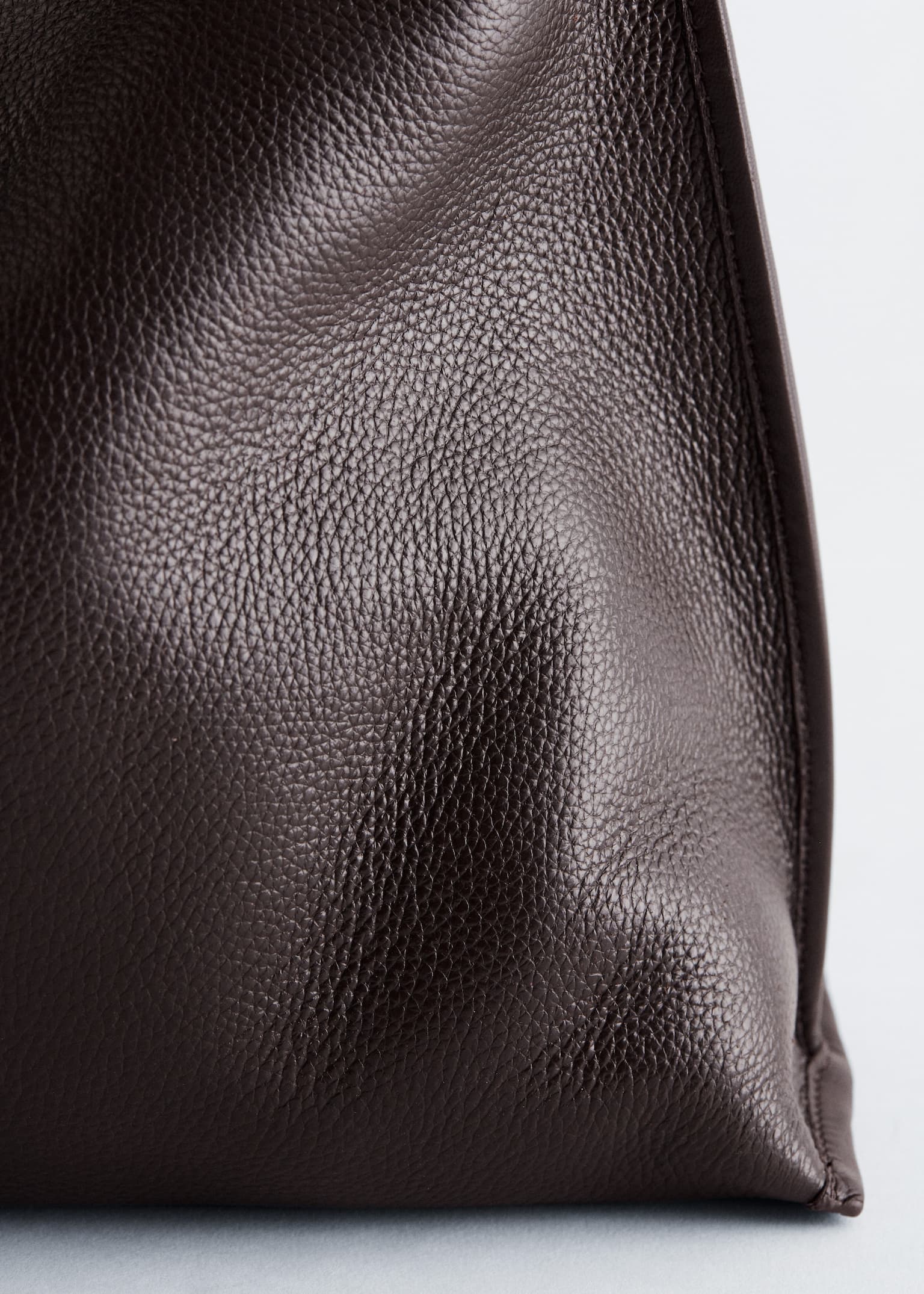 Borsa tote in pelle - Marrone scuro/Nero - 2