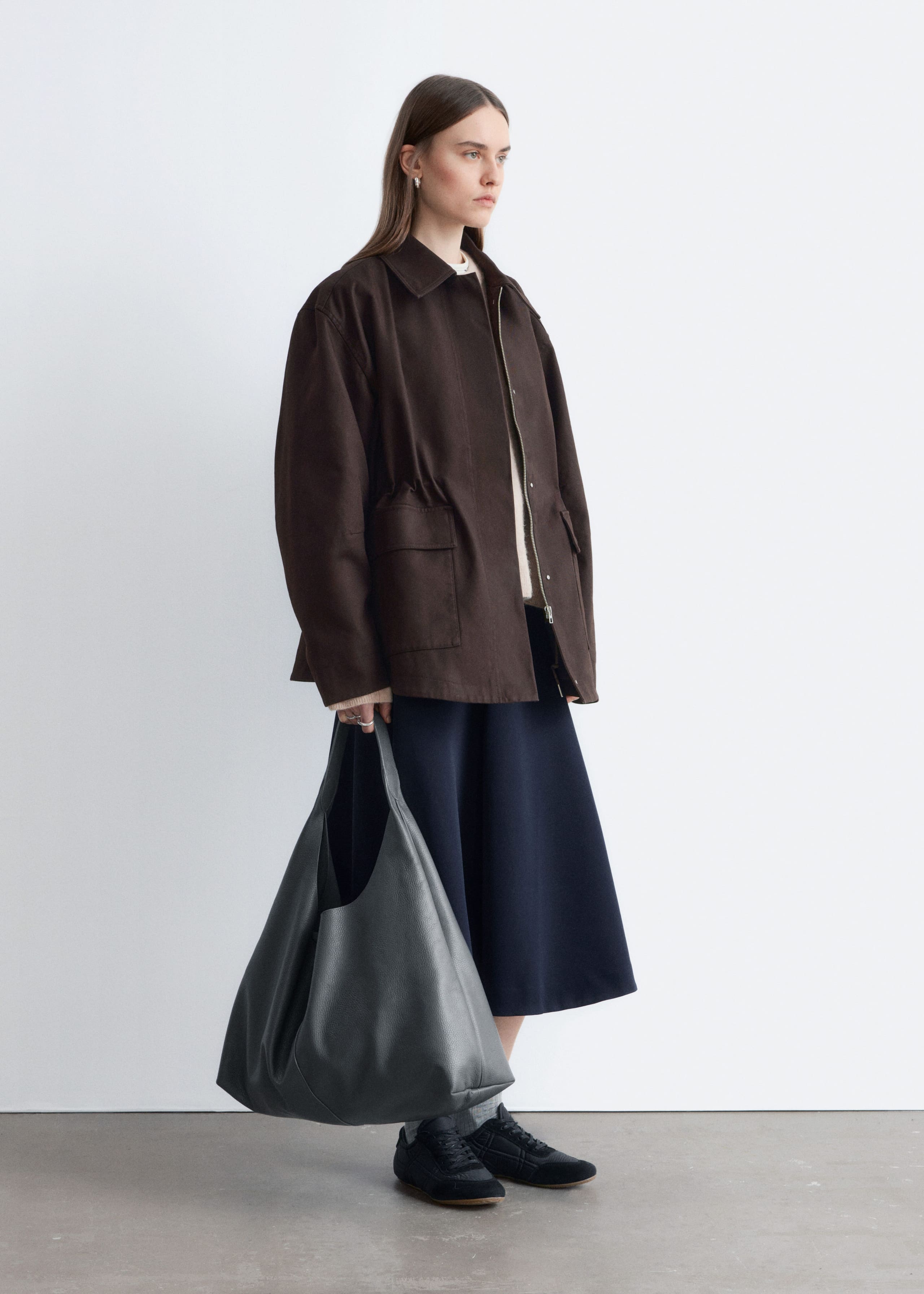 Image of Oversized Drawstring Utility Jacket
