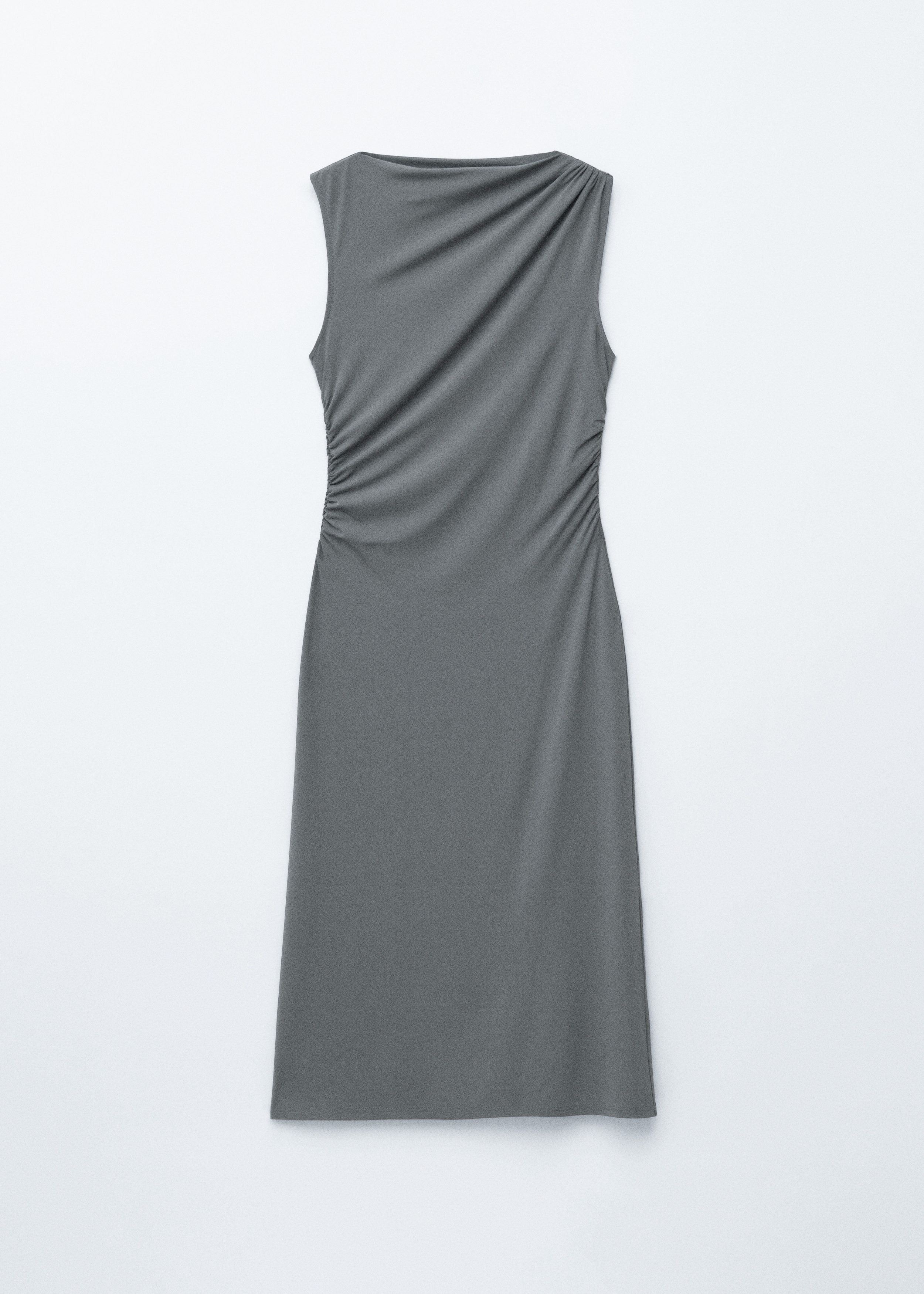 Sleeveless Draped Midi Dress