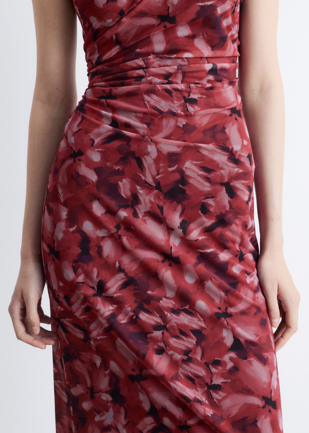 Image of Draped Sleeveless Midi Dress