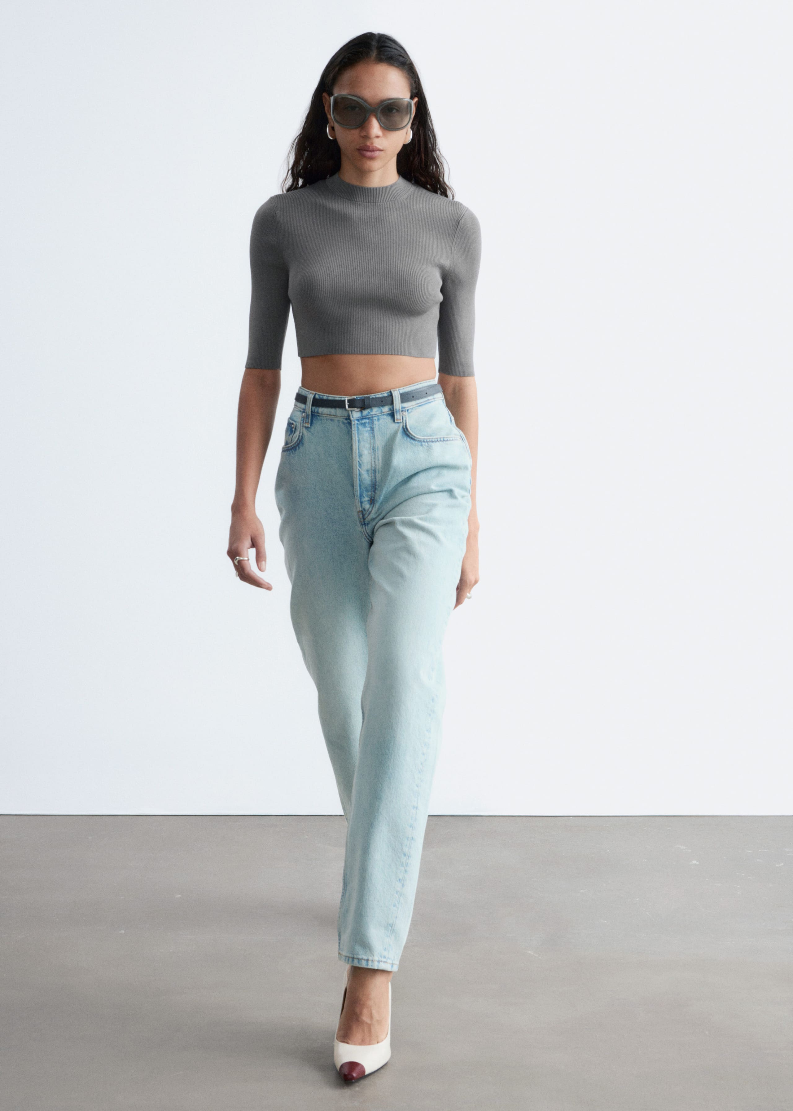 Image of Slim-Fit Cropped T-Shirt