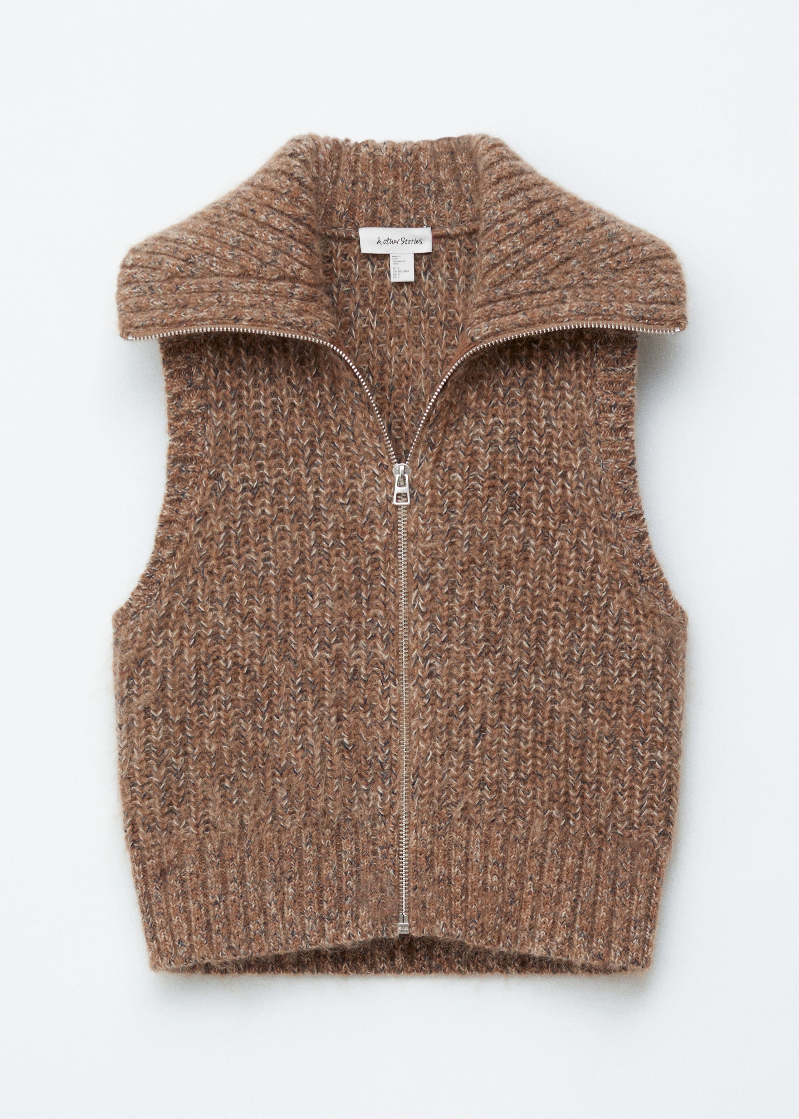 Image of Knitted Zip-Up Vest