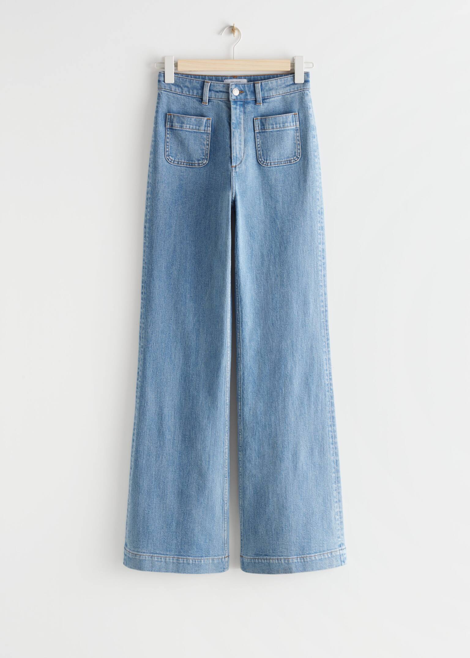 Flared Jeans - Taubenblau