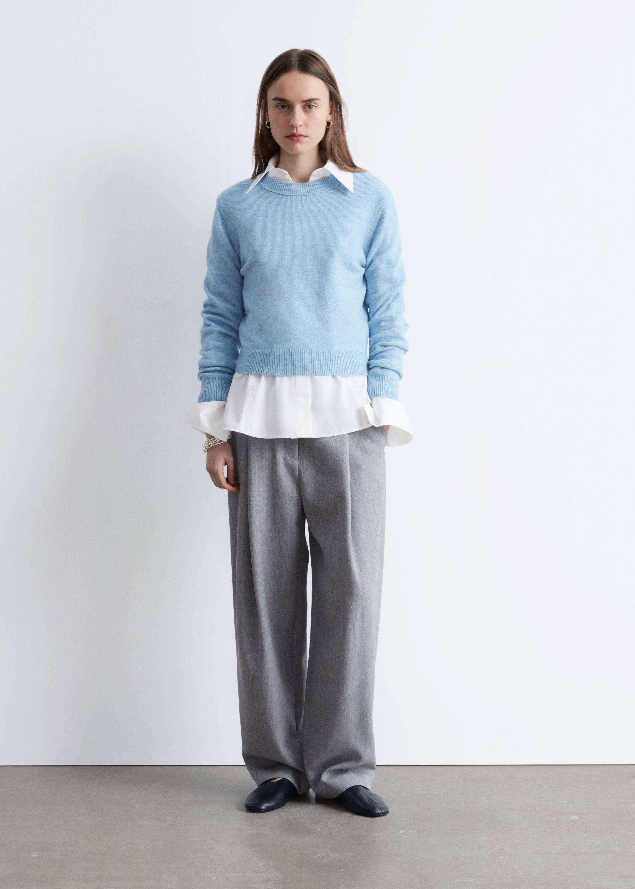 Преглед на по-голямо изображение: Плетен вълнен пуловер - Светлосин меланж - ЖЕНИ | H&M BG 4