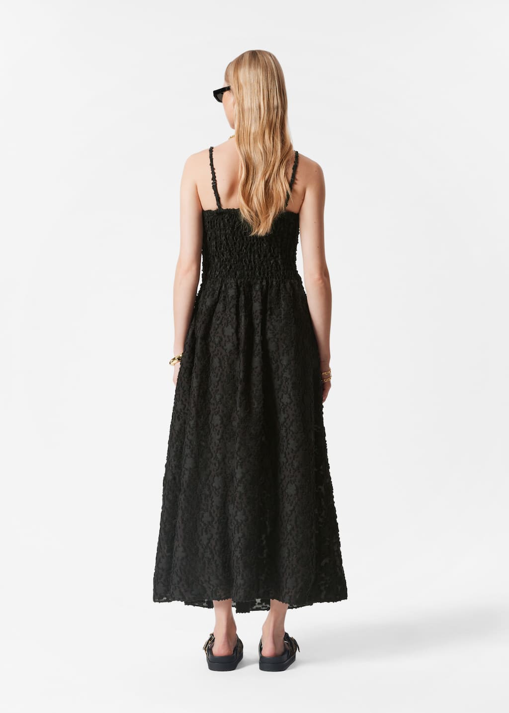 Image of Maxikleid mit Smok-Details