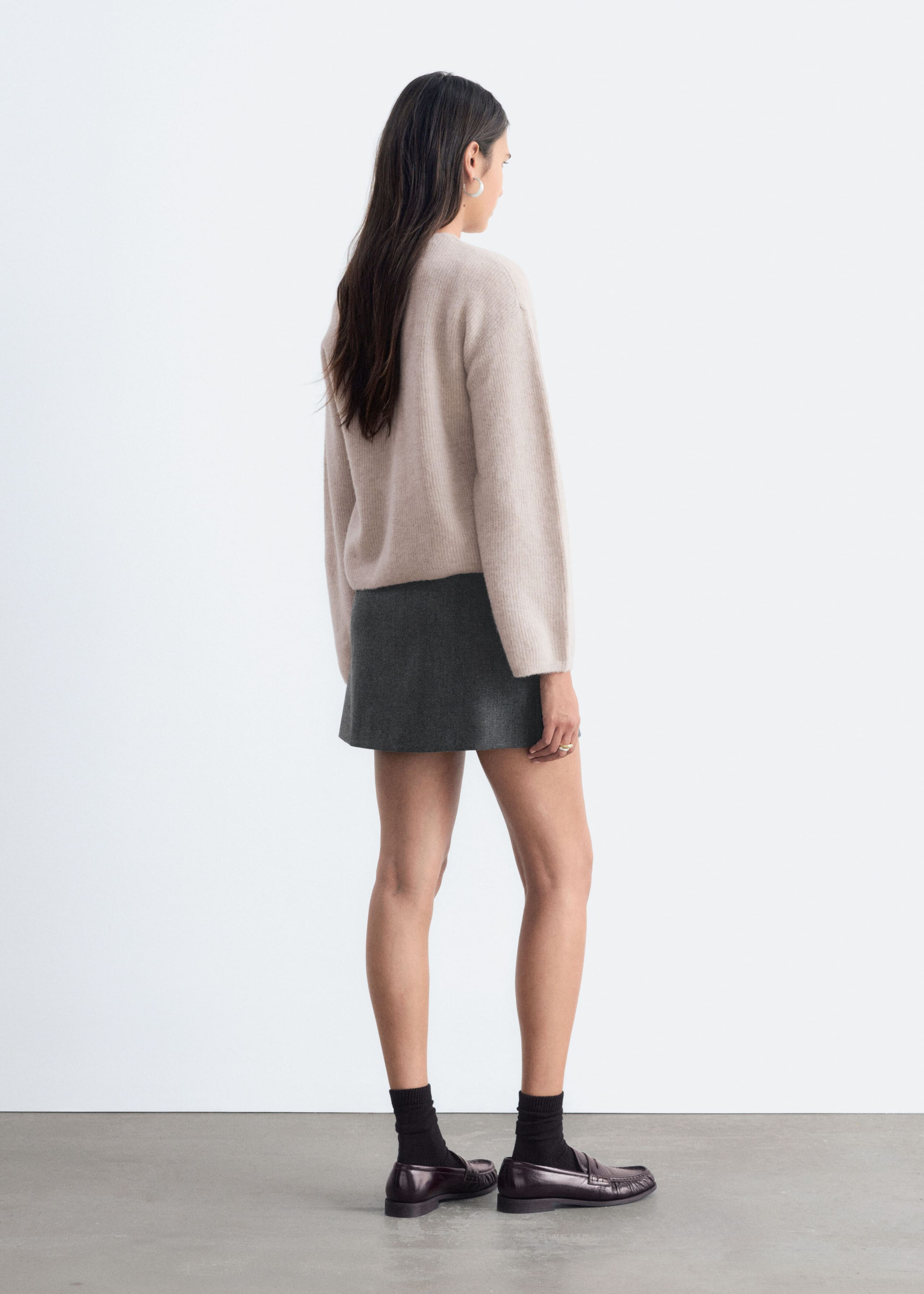 Alpaca-Blend Knitted Cardigan - Mole - Still Life