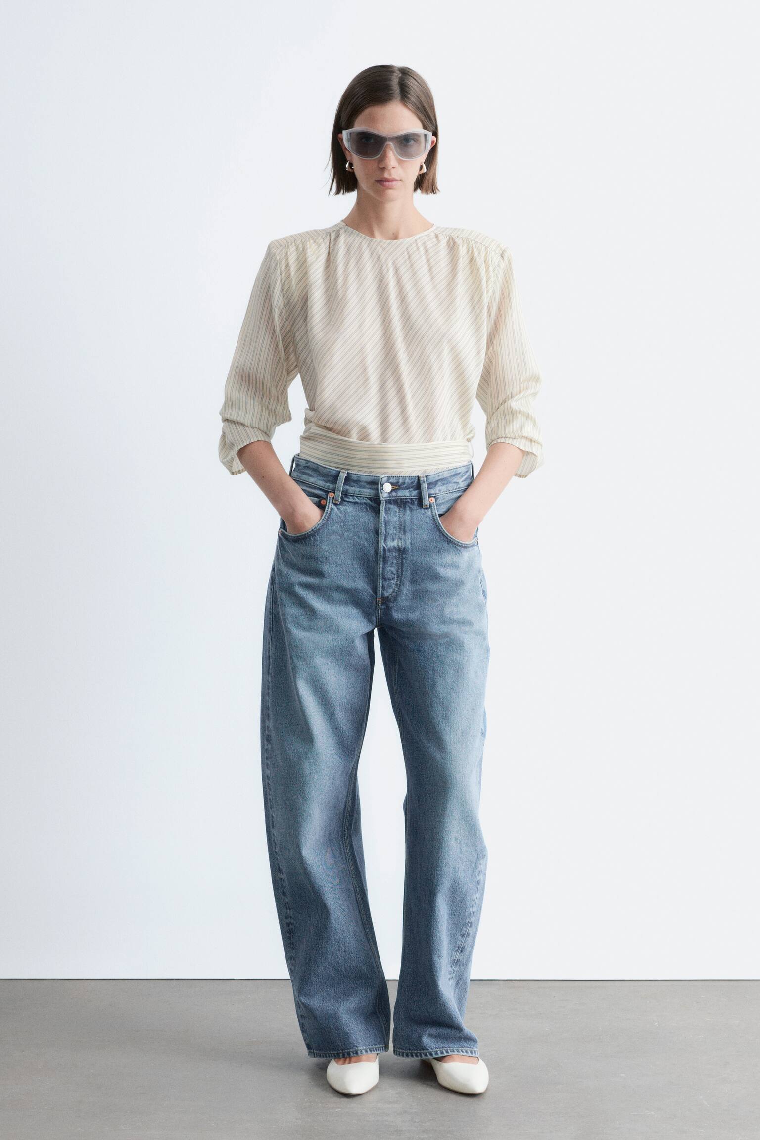 Jeans met gebogen pijpen - Middenblauw/Roestbruin/Donkerblauw/Wit/Lichtkaki/Lichtblauw - 1