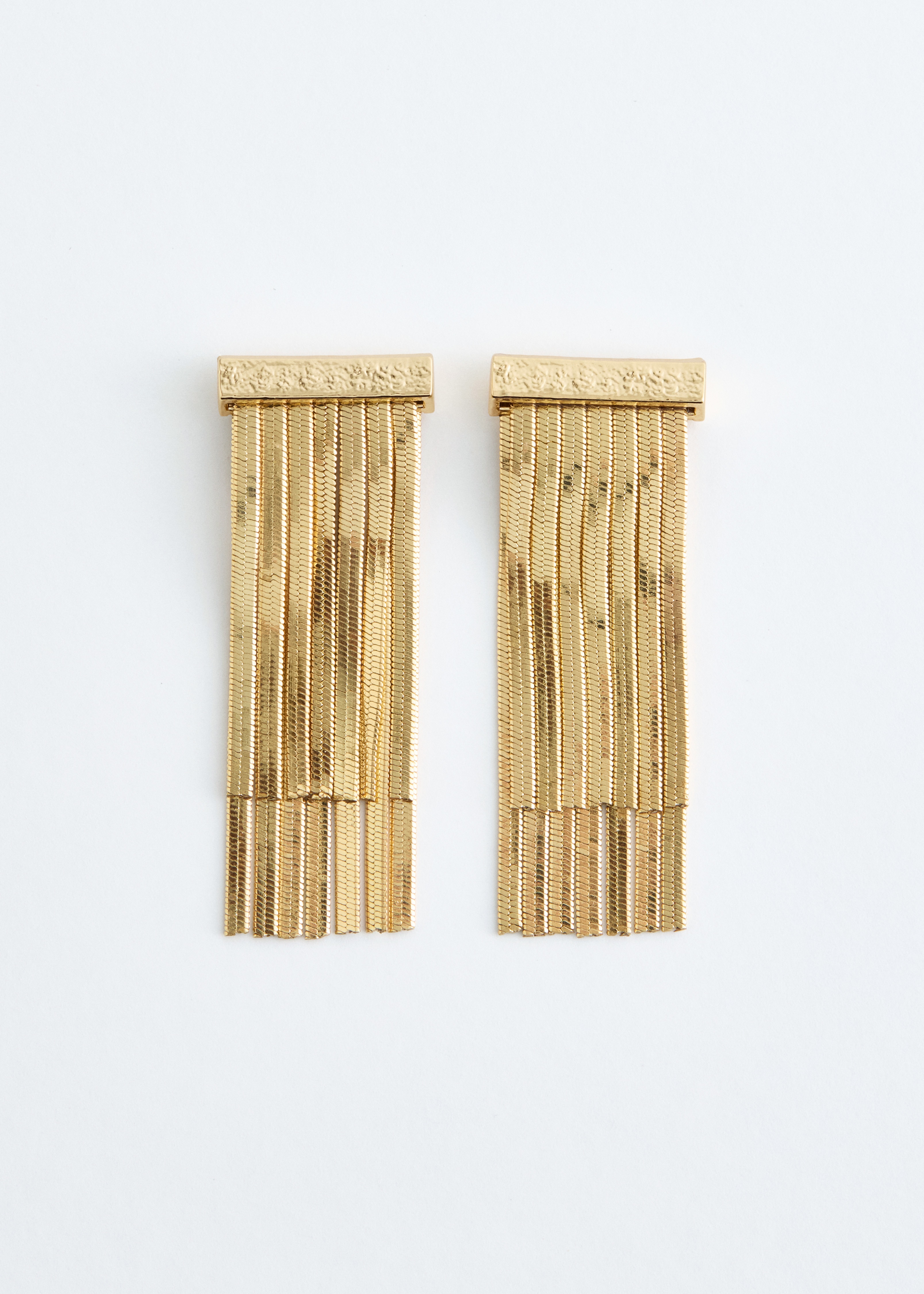 Snake Chain Pendant Earrings - Gold