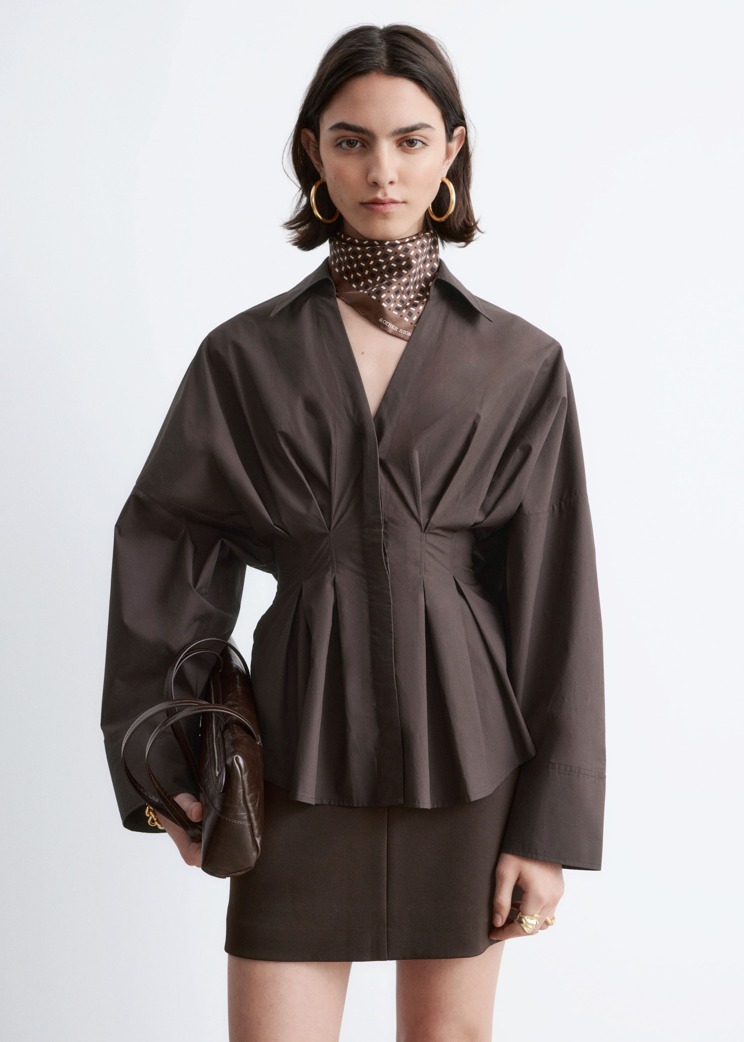 Fitted-Waist Cotton Shirt - White - Lookbook