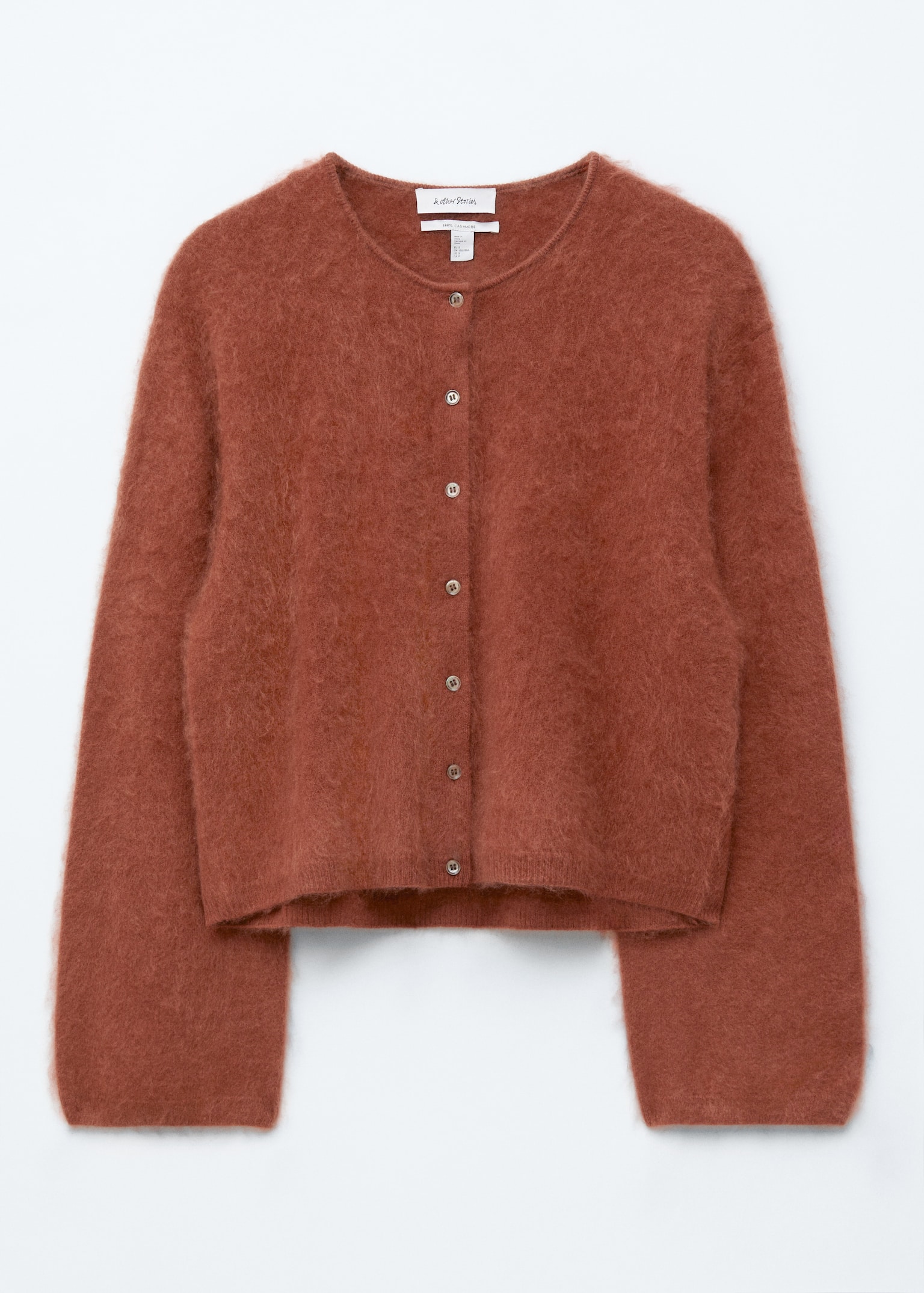 Knitted Cashmere Cardigan - Copper Brown - 2