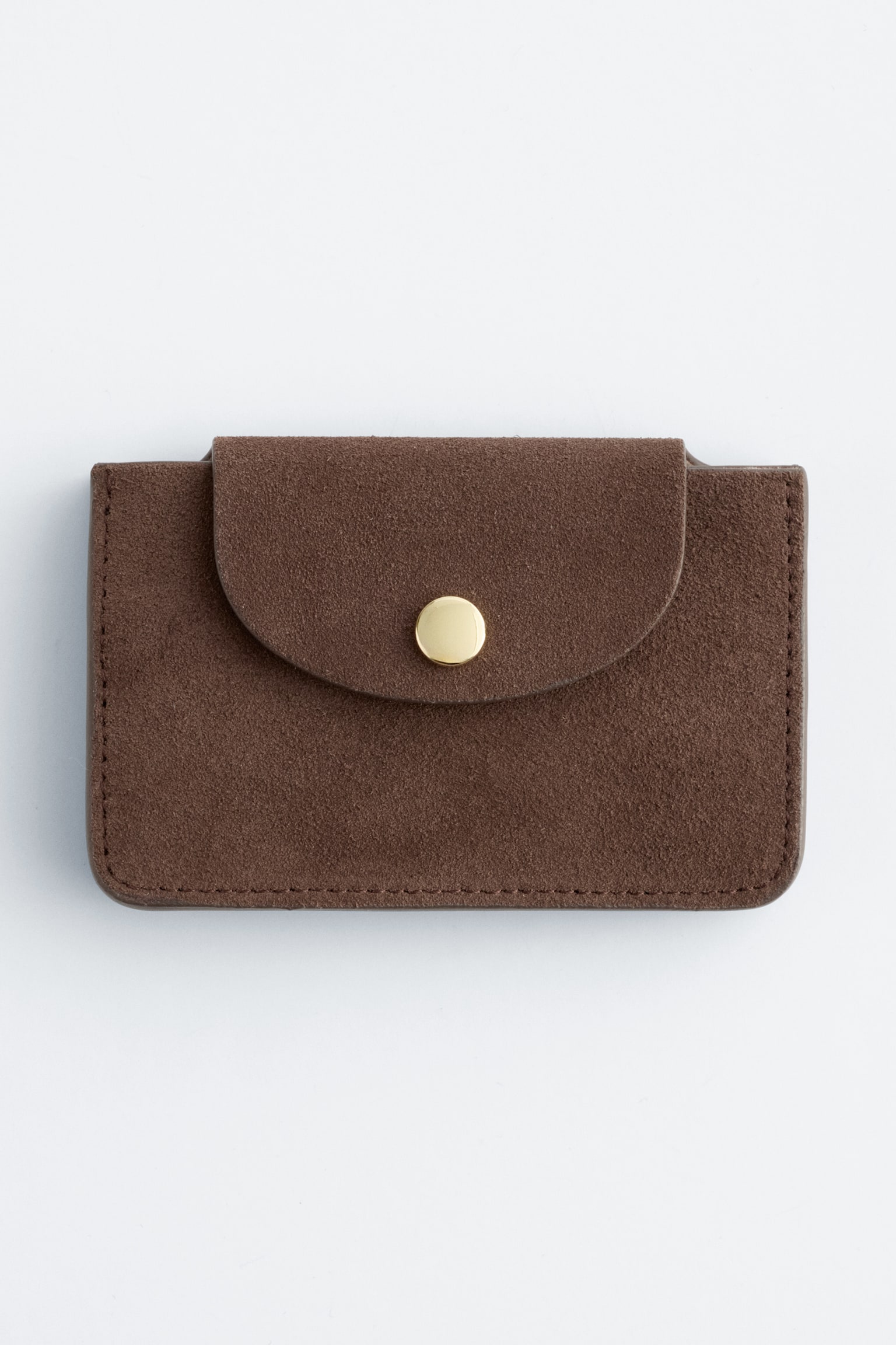 Tarjetero de piel - Ante marrón/Ante beige oscuro/Rosa claro