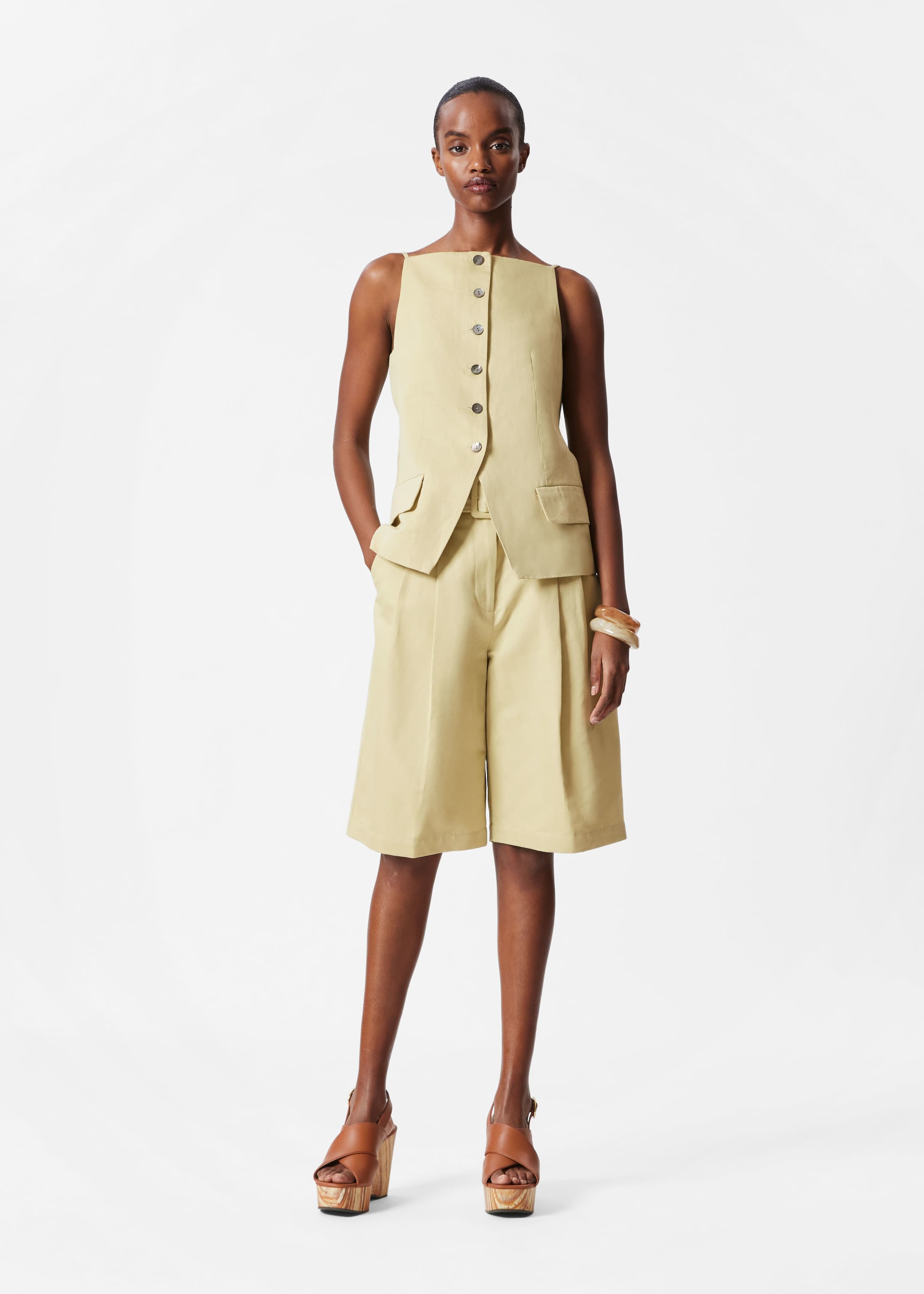 Vis større bilde: Skreddersydd vesttopp - Gul - DAME | H&M NO 3
