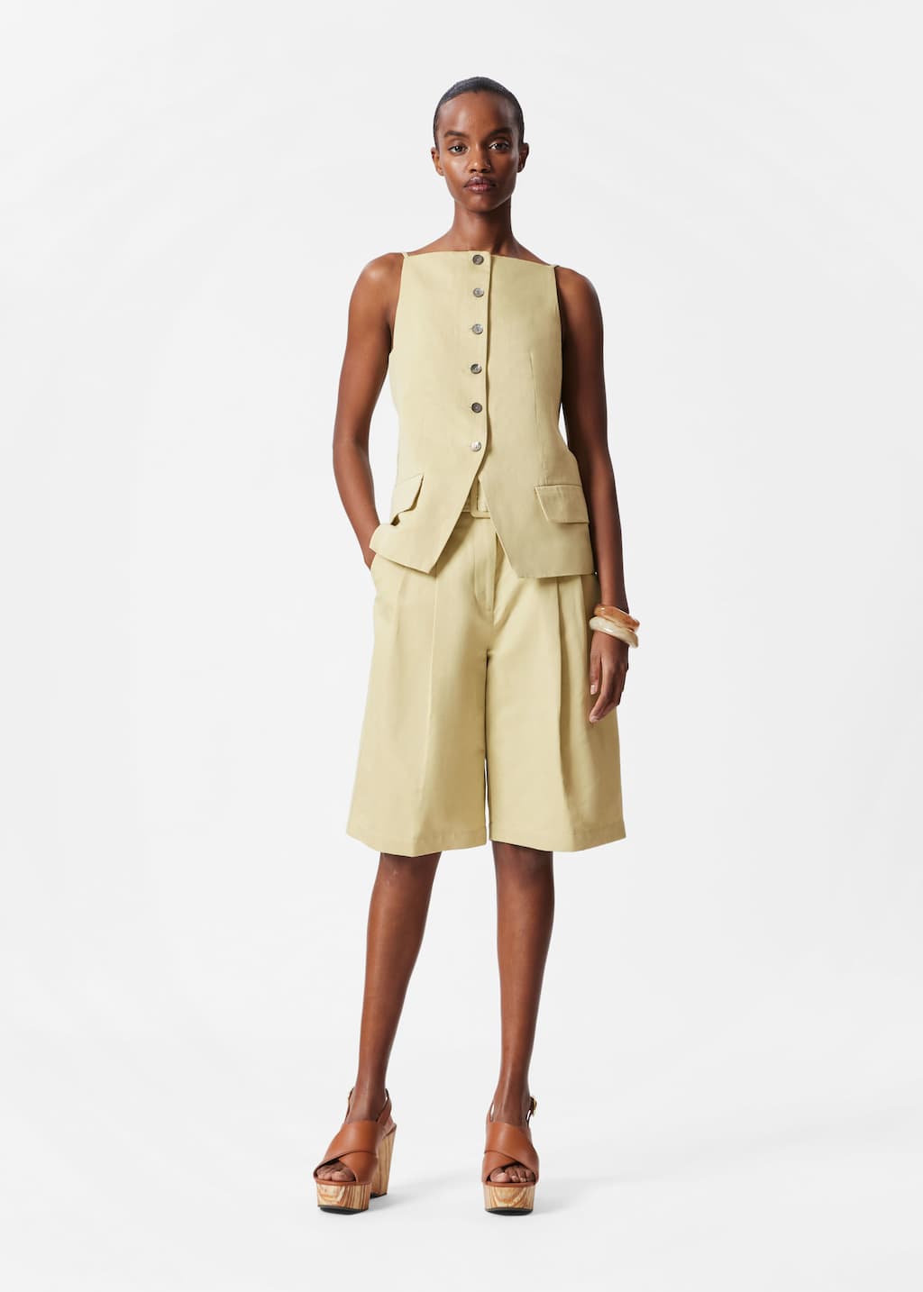 Top sans manches habillé - Jaune - Lookbook