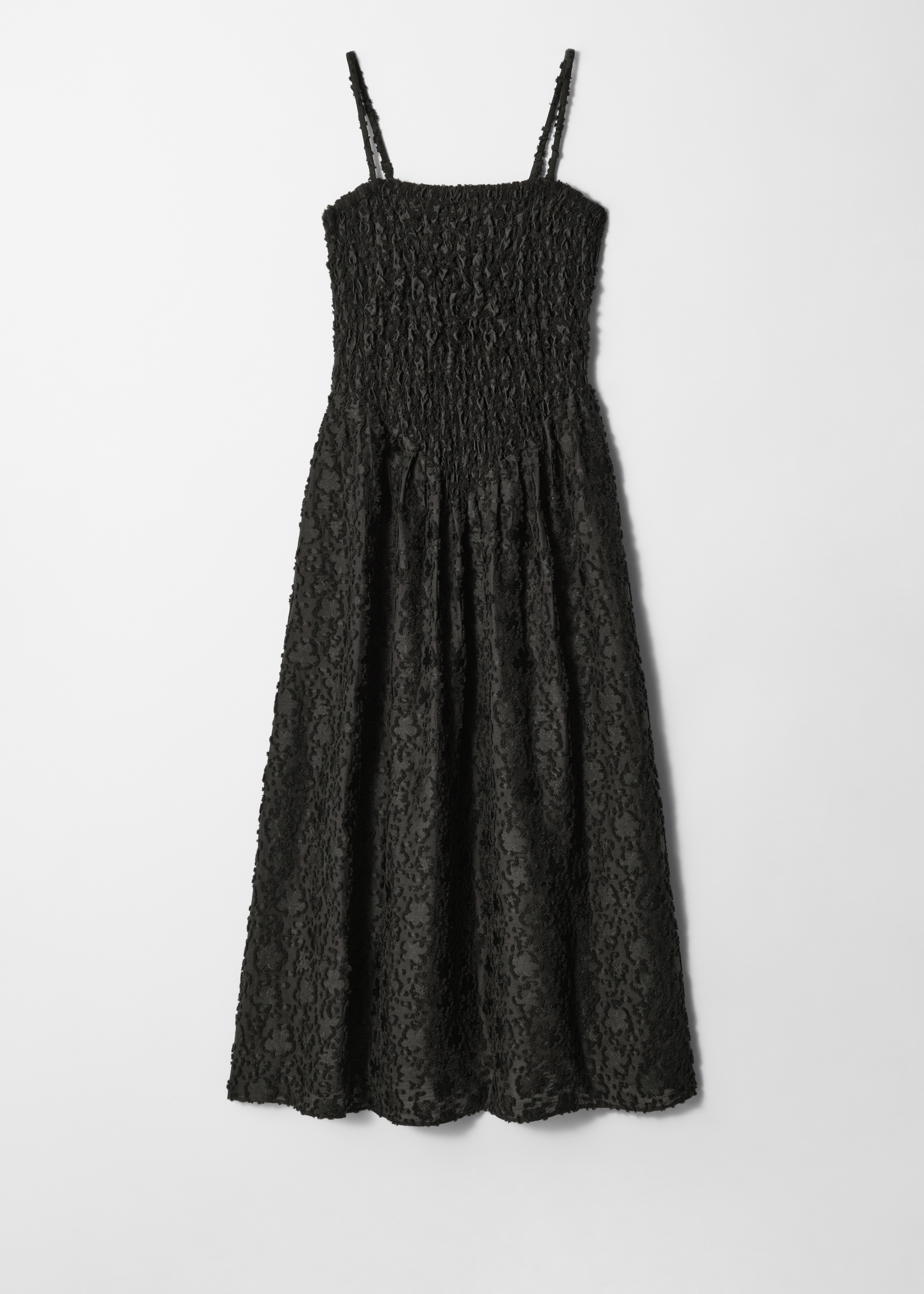 Rochie maxi smock - Negru/Dark Red