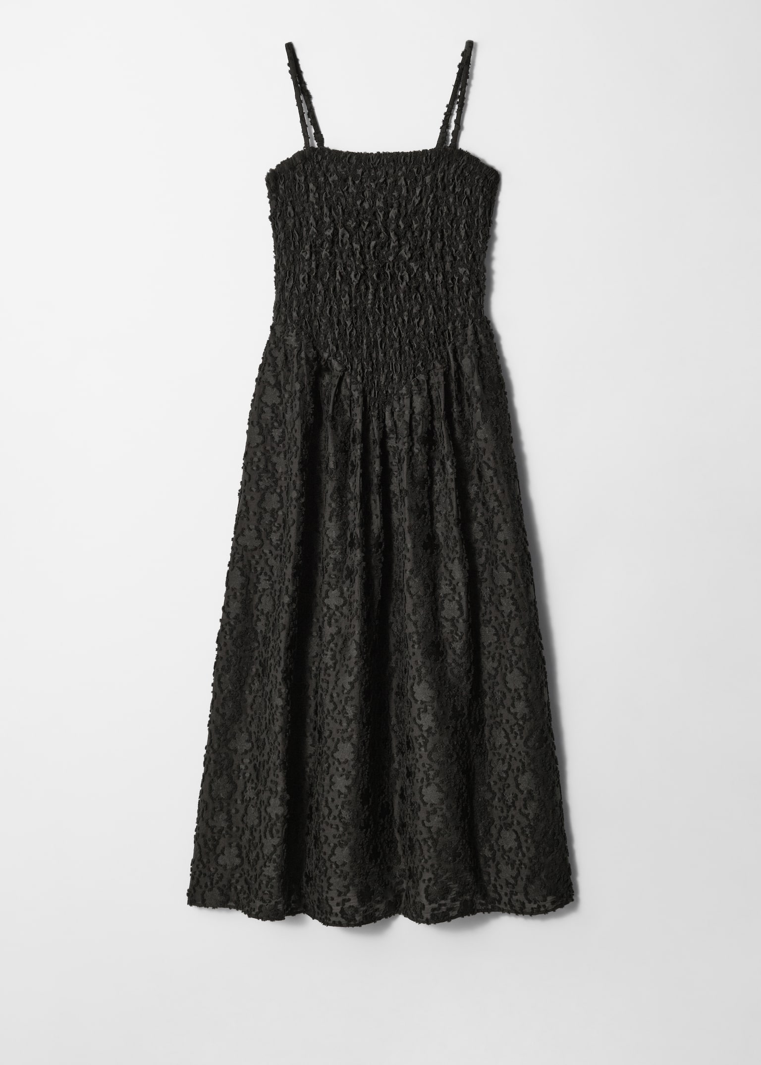 Smock Maxi Dress - Black/Dark Red