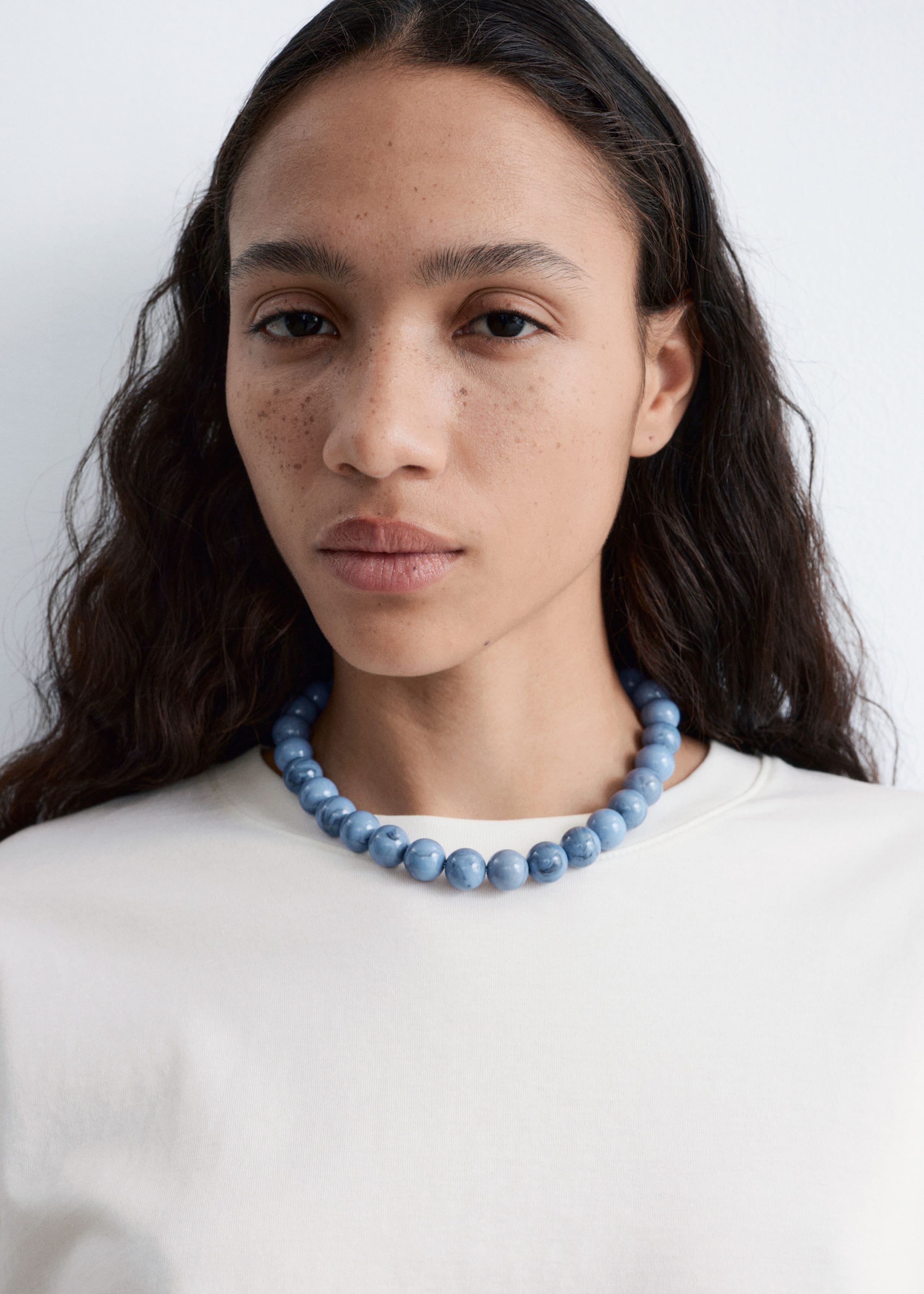 Image of Short Stone Bead Necklace