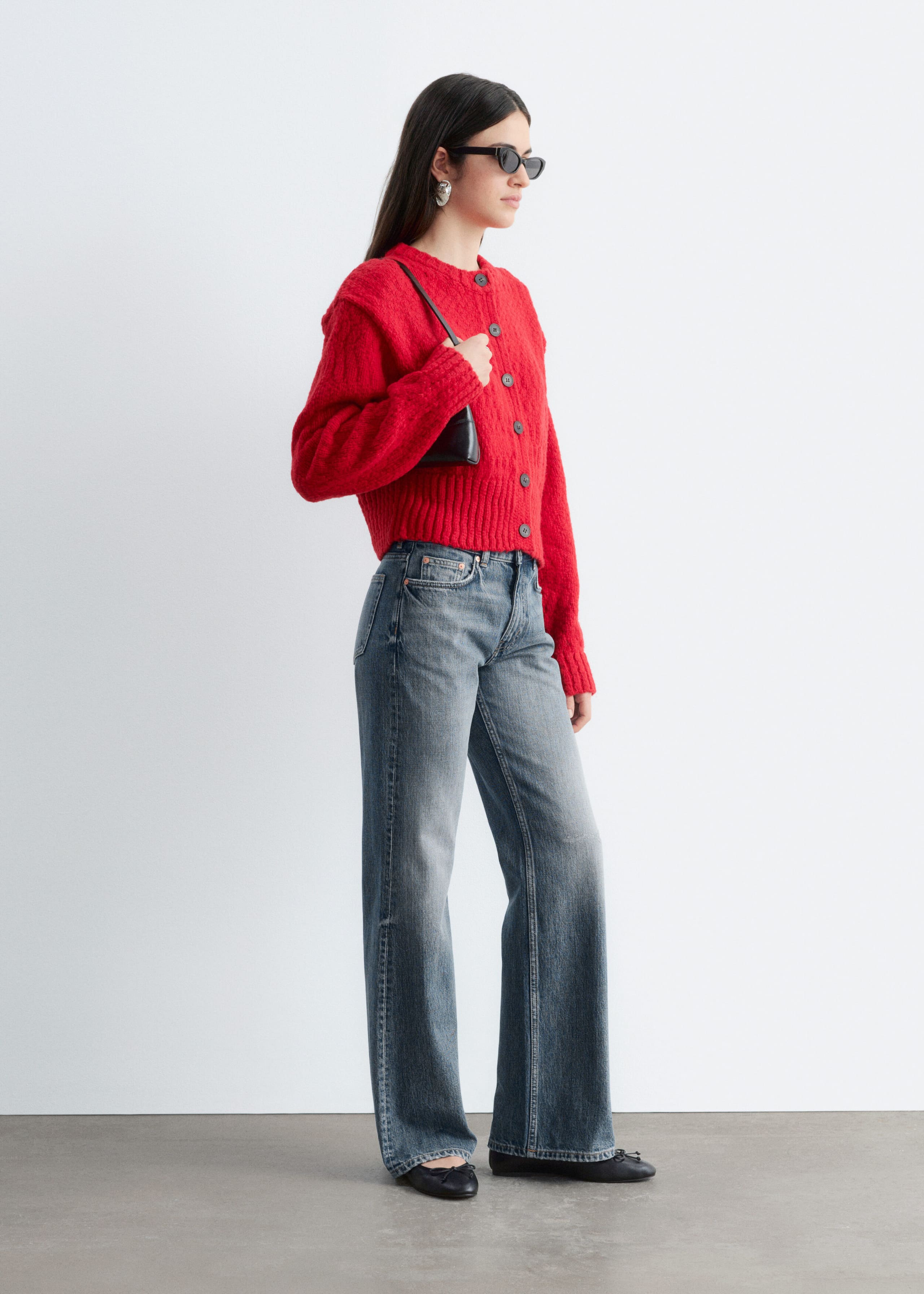 Mid-Waist Bootcut Jeans - Retro Blue - Lookbook