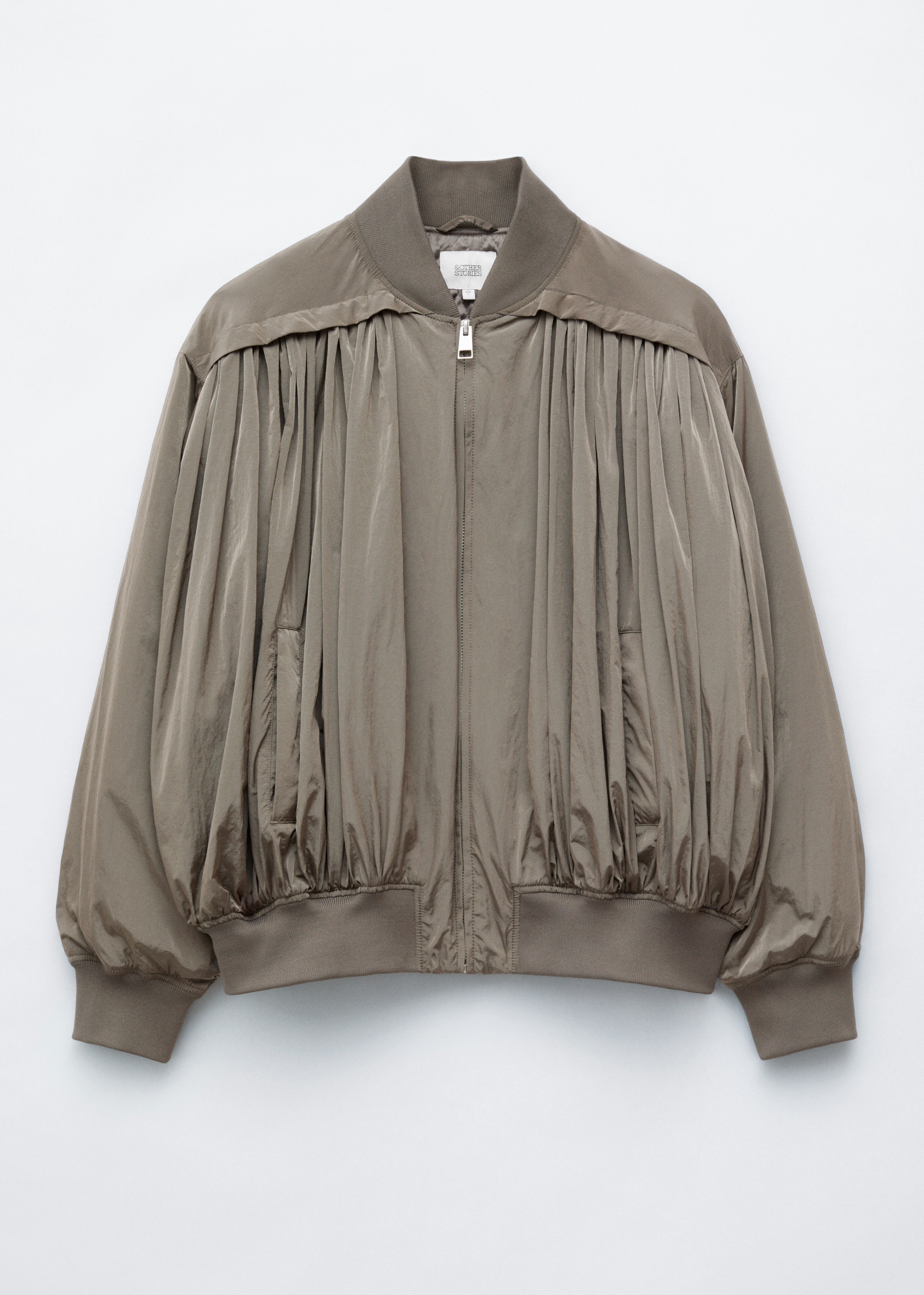 Bomberjacke mit Raffungen - Taupe