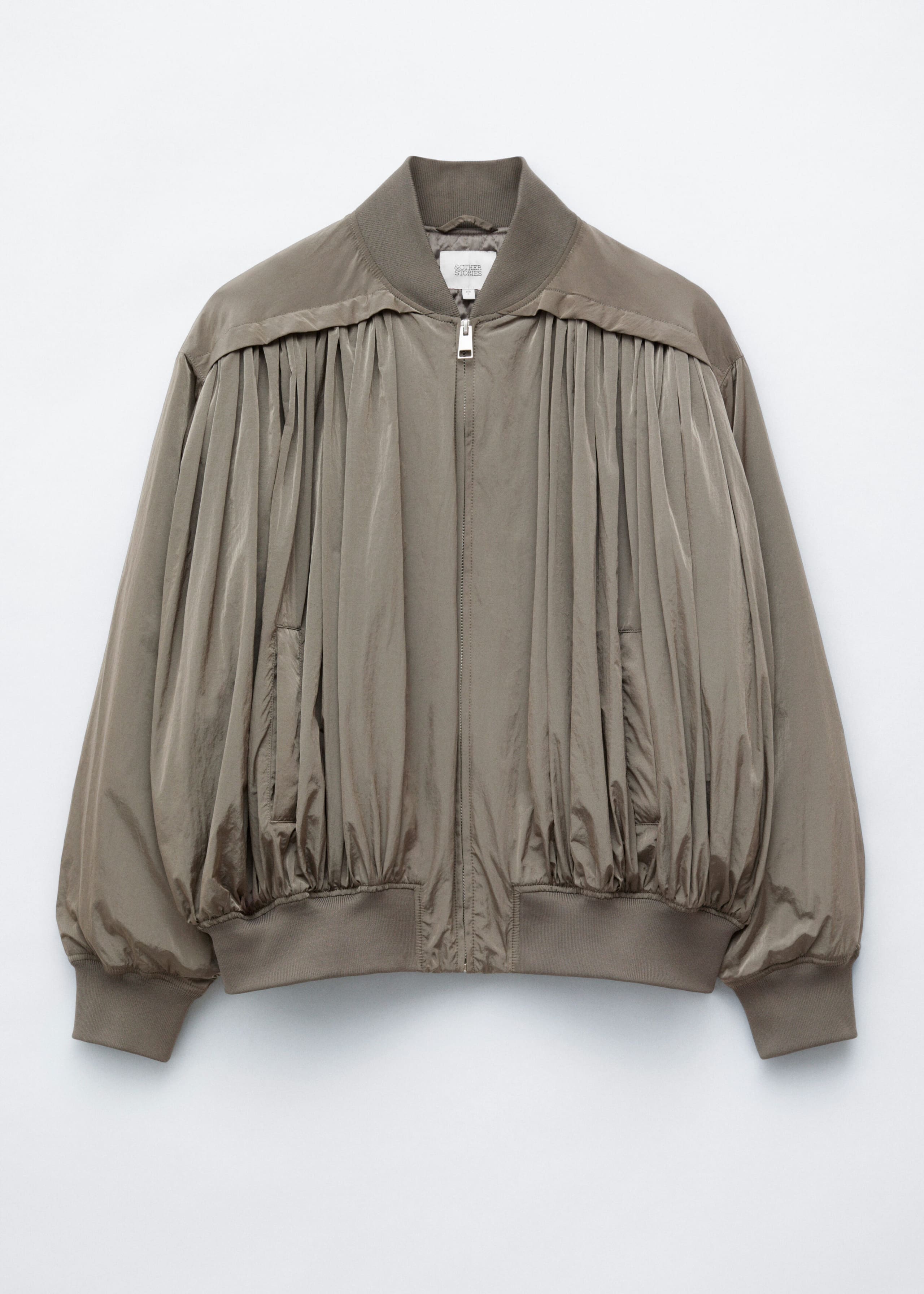 Veste style bomber froncée - Taupe - Lookbook