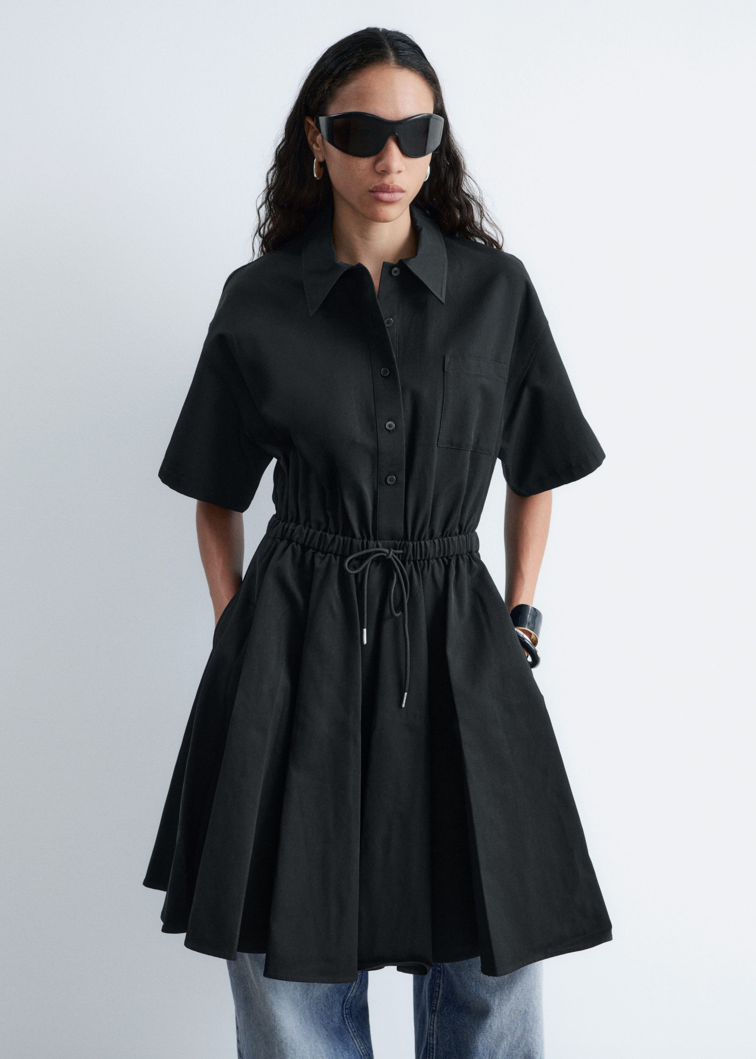 Image of Ausgestelltes Minikleid mit Kordelzug