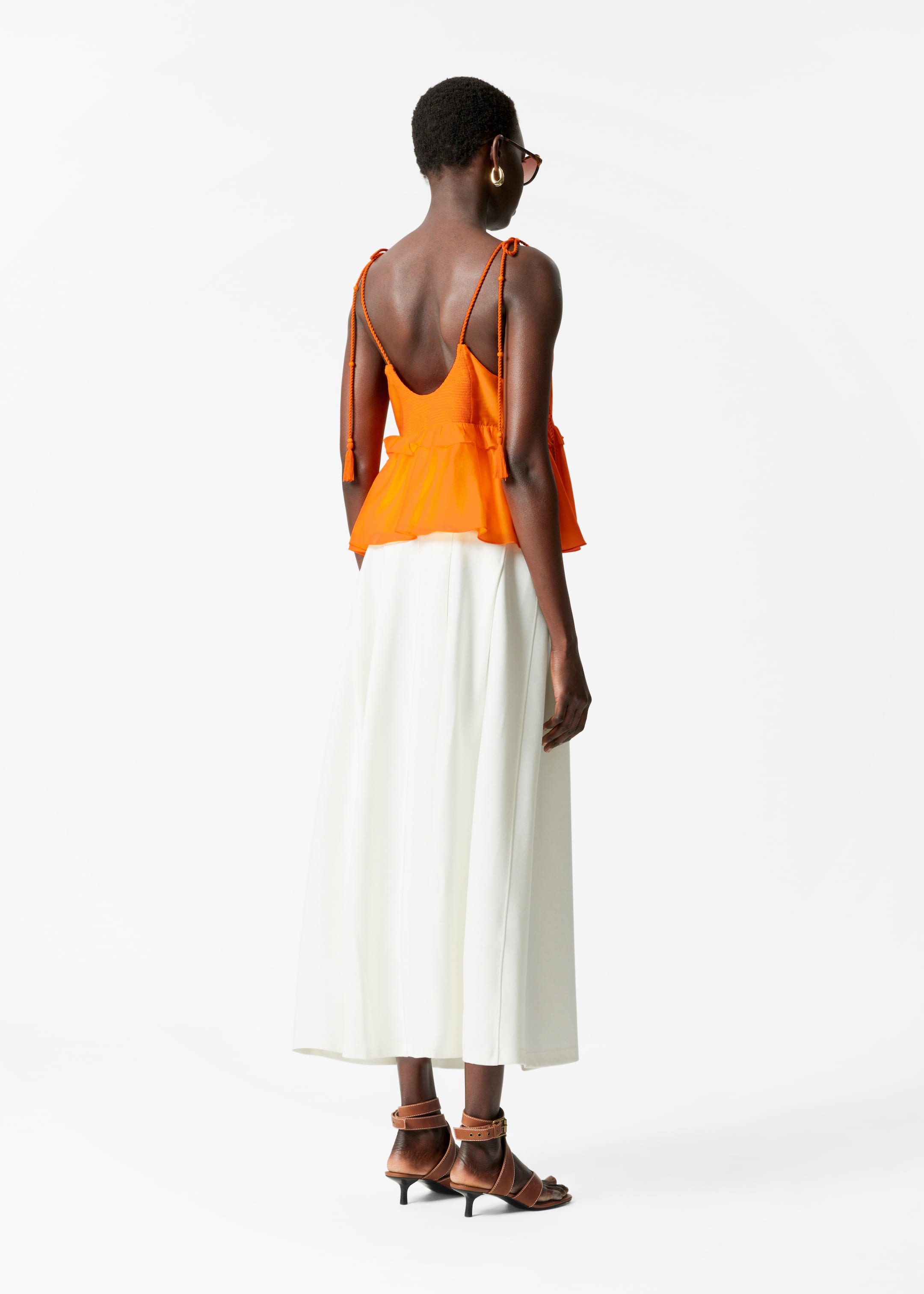 Visualizza immagine più grande: Top con spalline e gale con volant - Arancione - DONNA | H&M IT 4