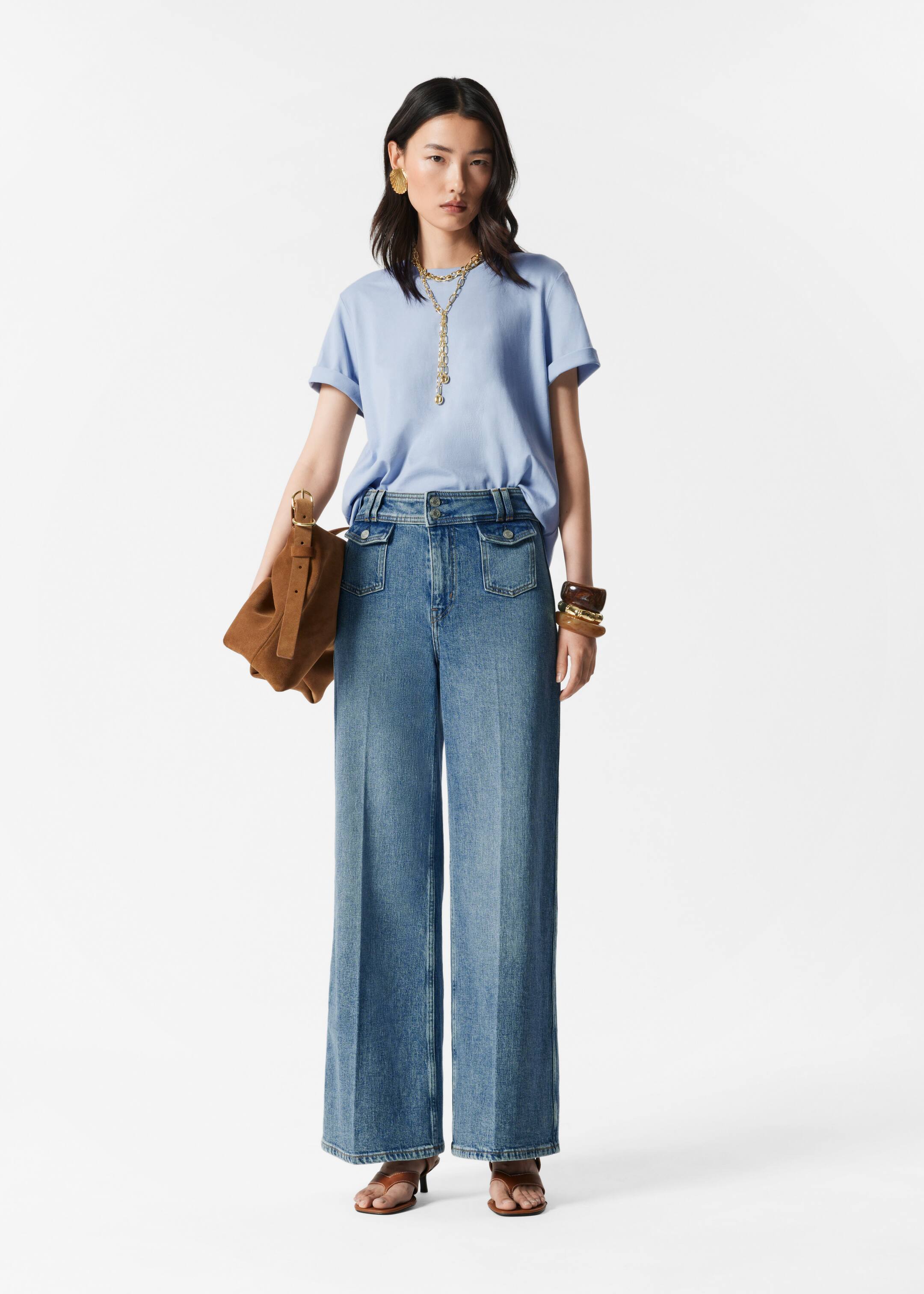 Agrandir l'image: T-shirt à col ras du cou - Bleu poudré - FEMME | H&M FR 3