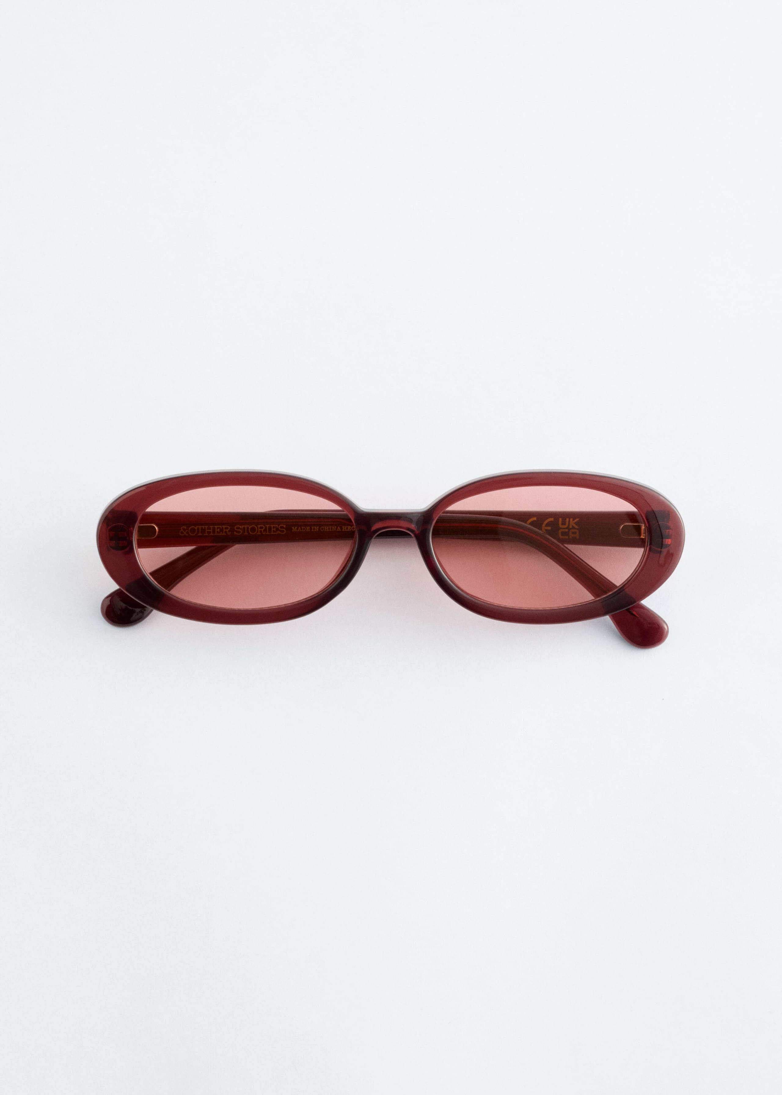 Image of Slim Oval-Frame Sunglasses