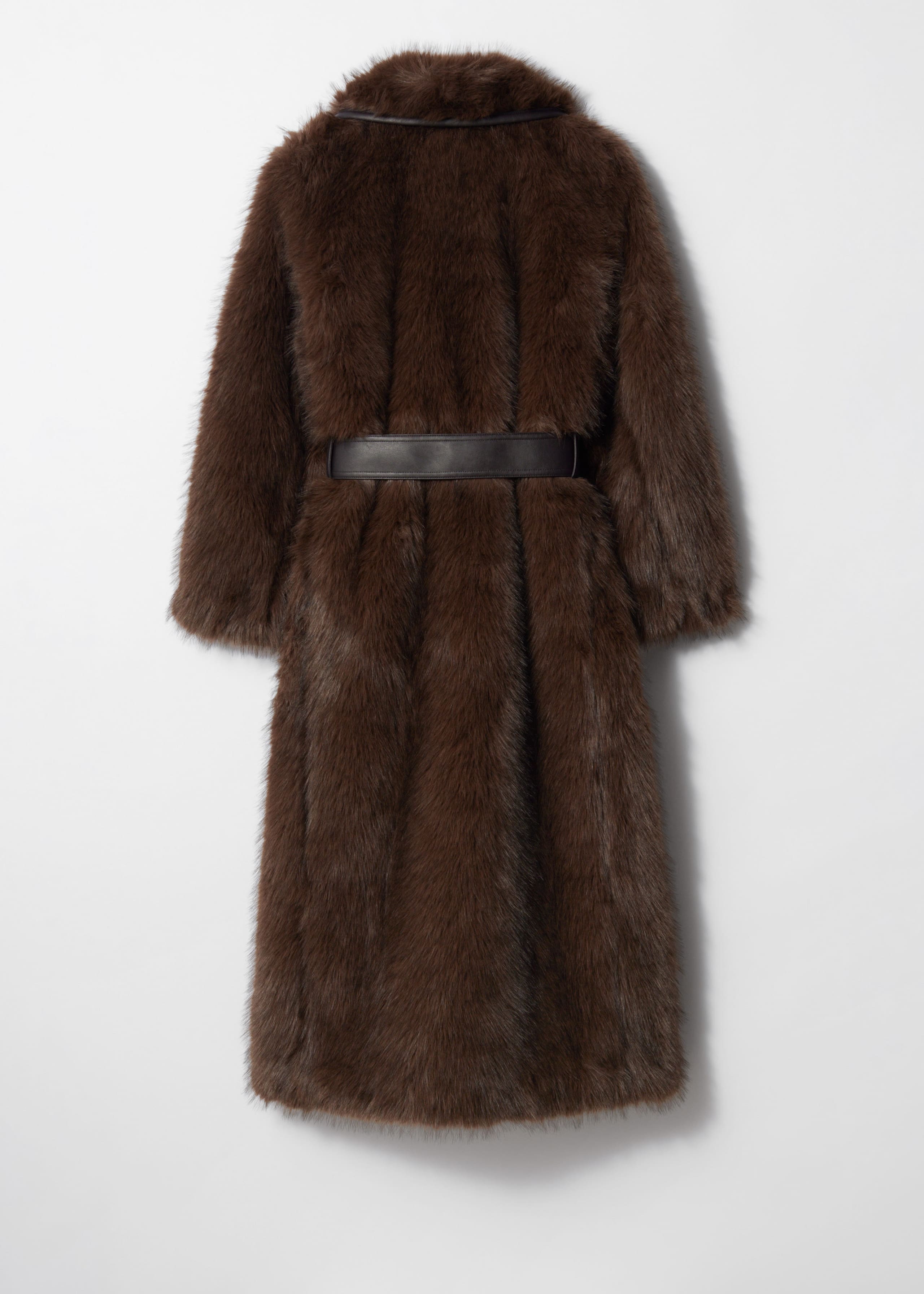 Image of Belted Faux Fur Coat