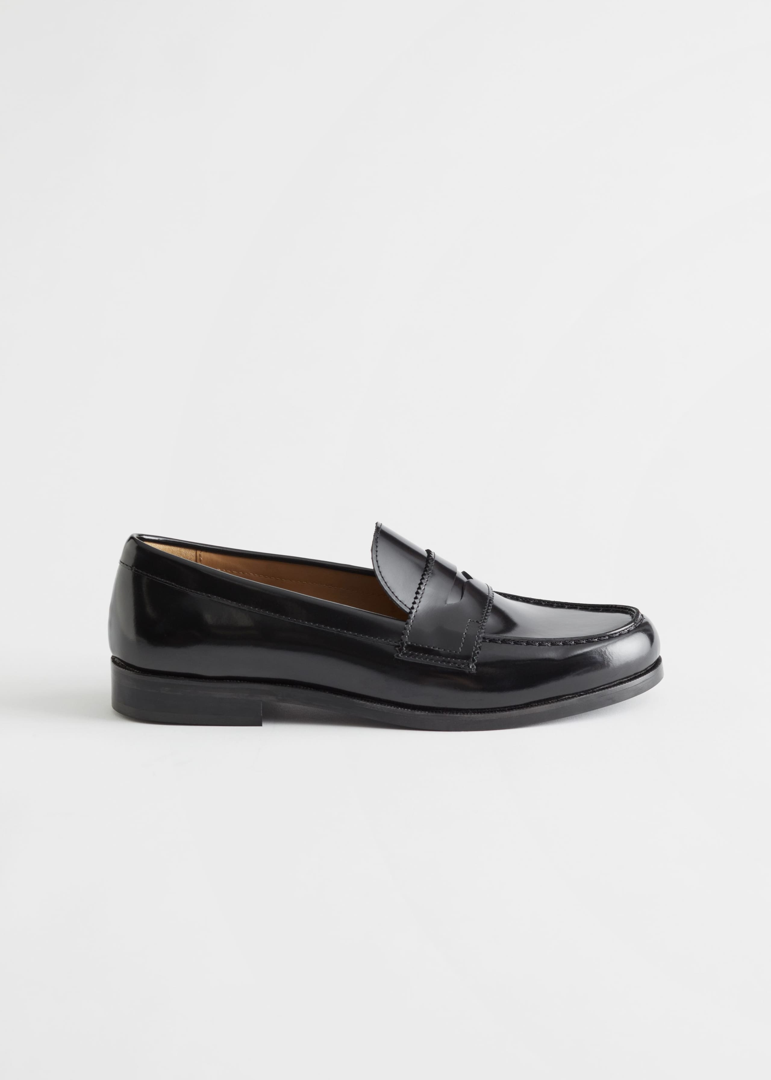 Leather Penny Loafers - Metallic Silver - Still Life