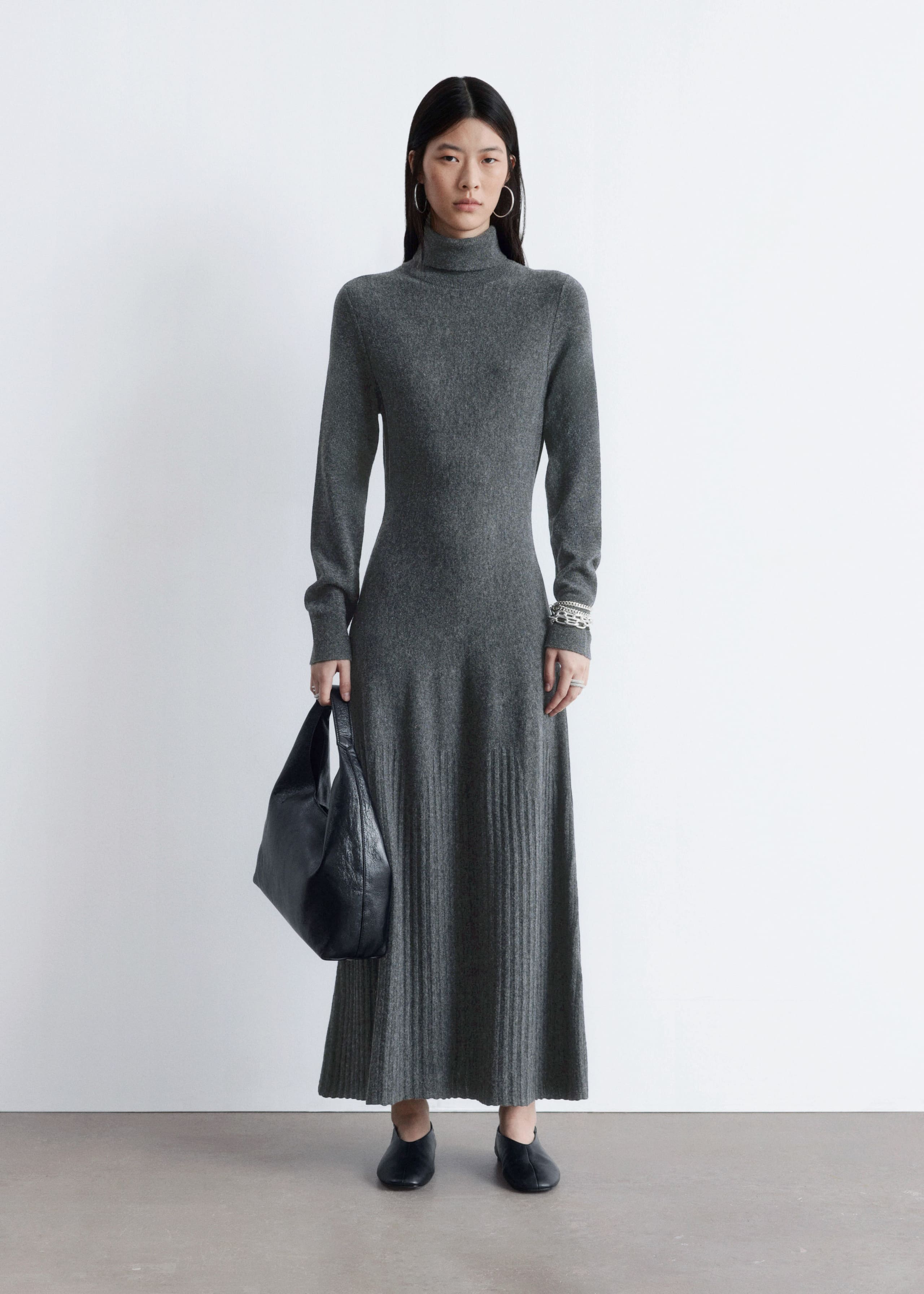 Image of Maxikleid aus Merinowolle mit Rollkragen