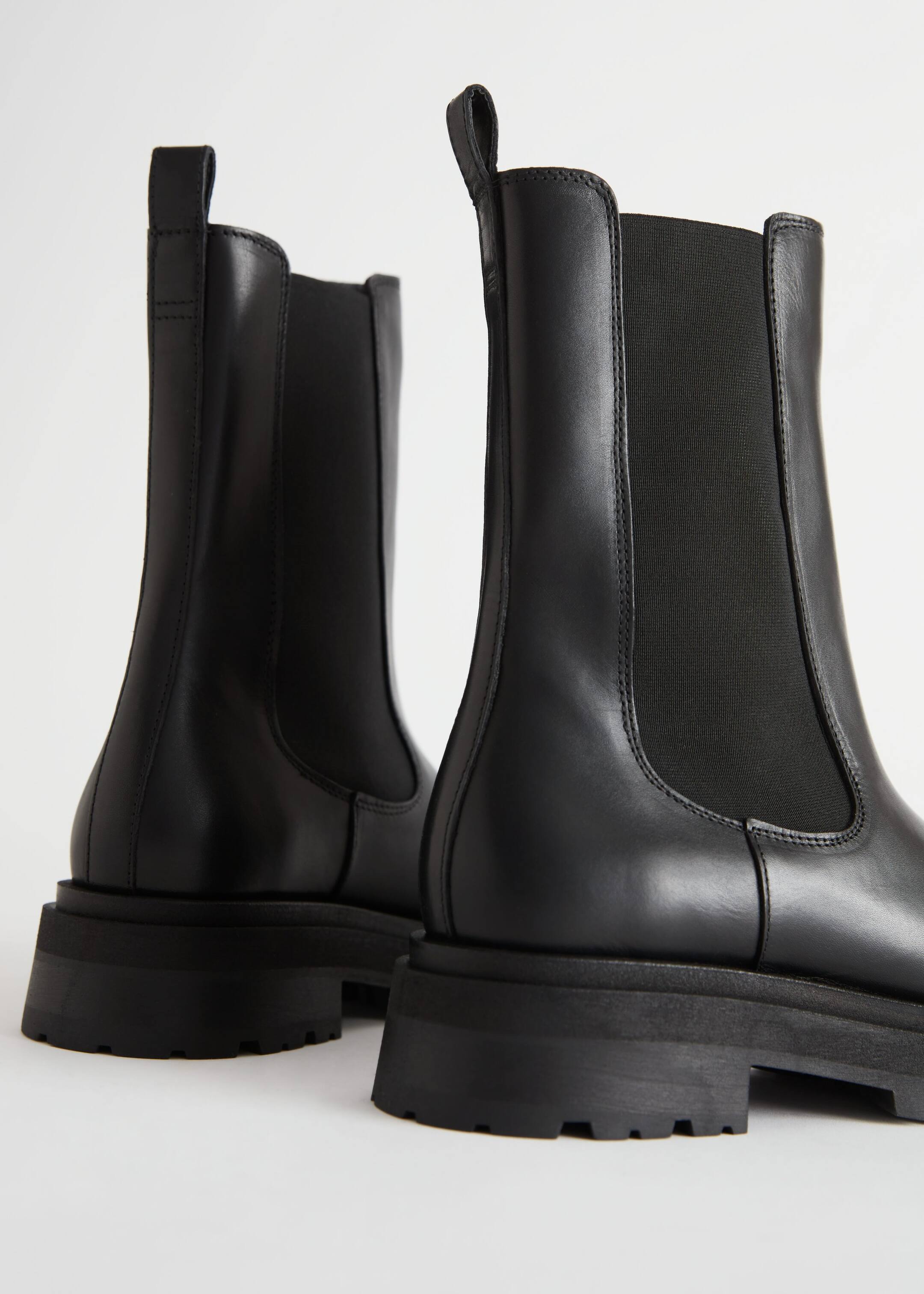 View larger image: Chunky Chelsea Leather Boots - Black - Ladies | H&M GB 3