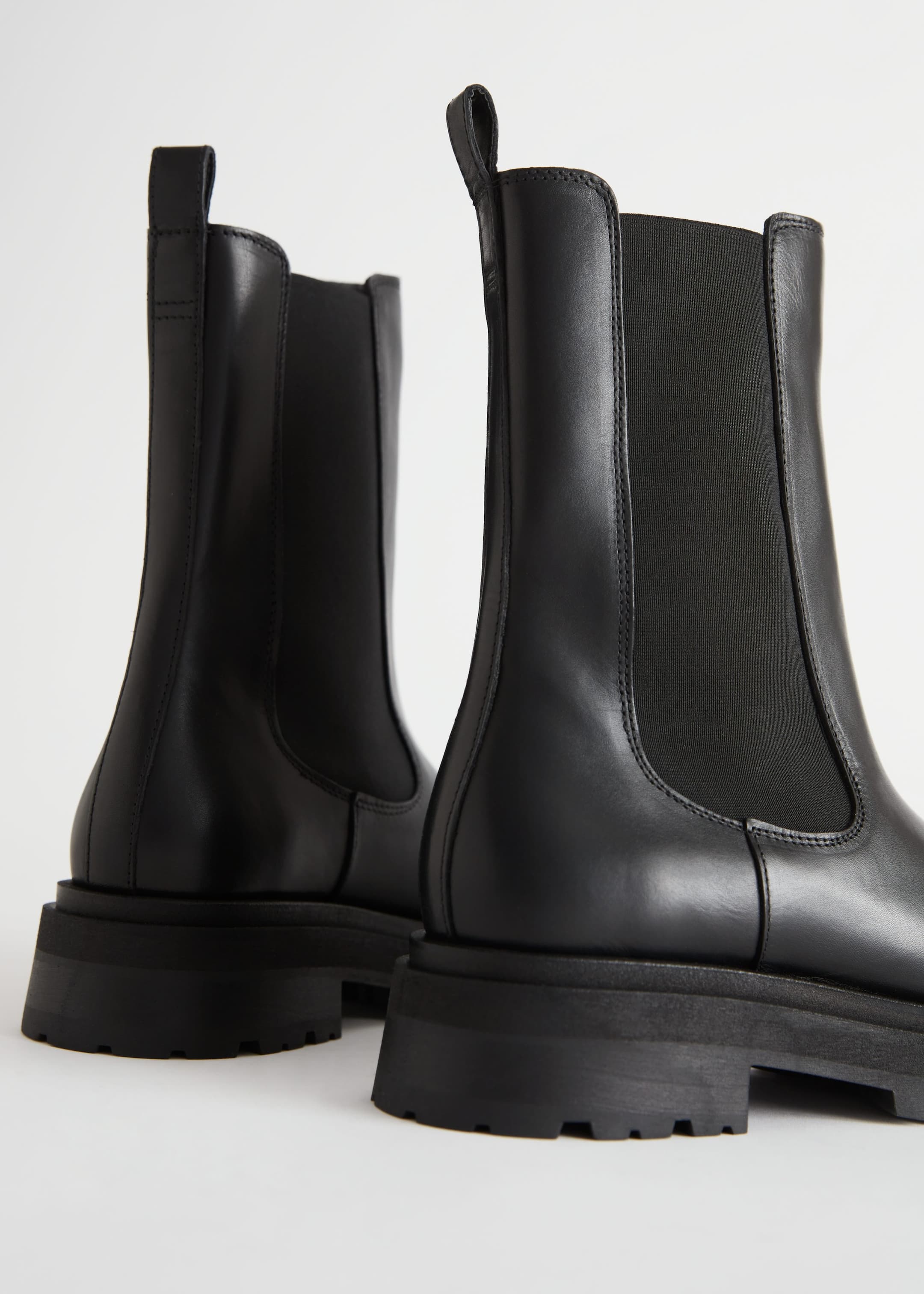 View larger image: Chunky Chelsea Leather Boots - Black - Ladies | H&M GB 3