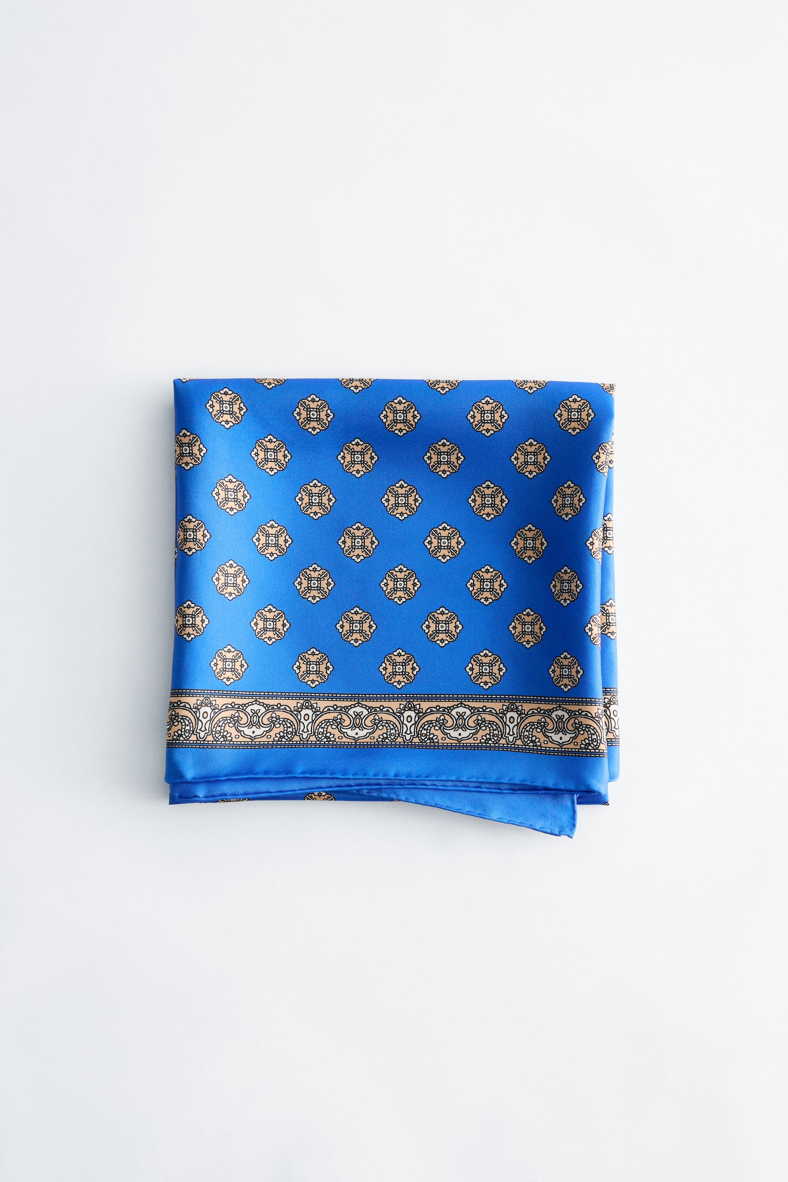 Foulard en soie imprimée - Bleu