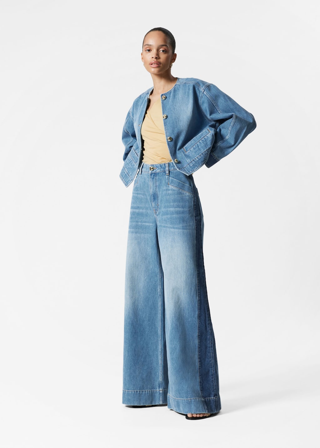 Image of Long Wide-Leg Jeans