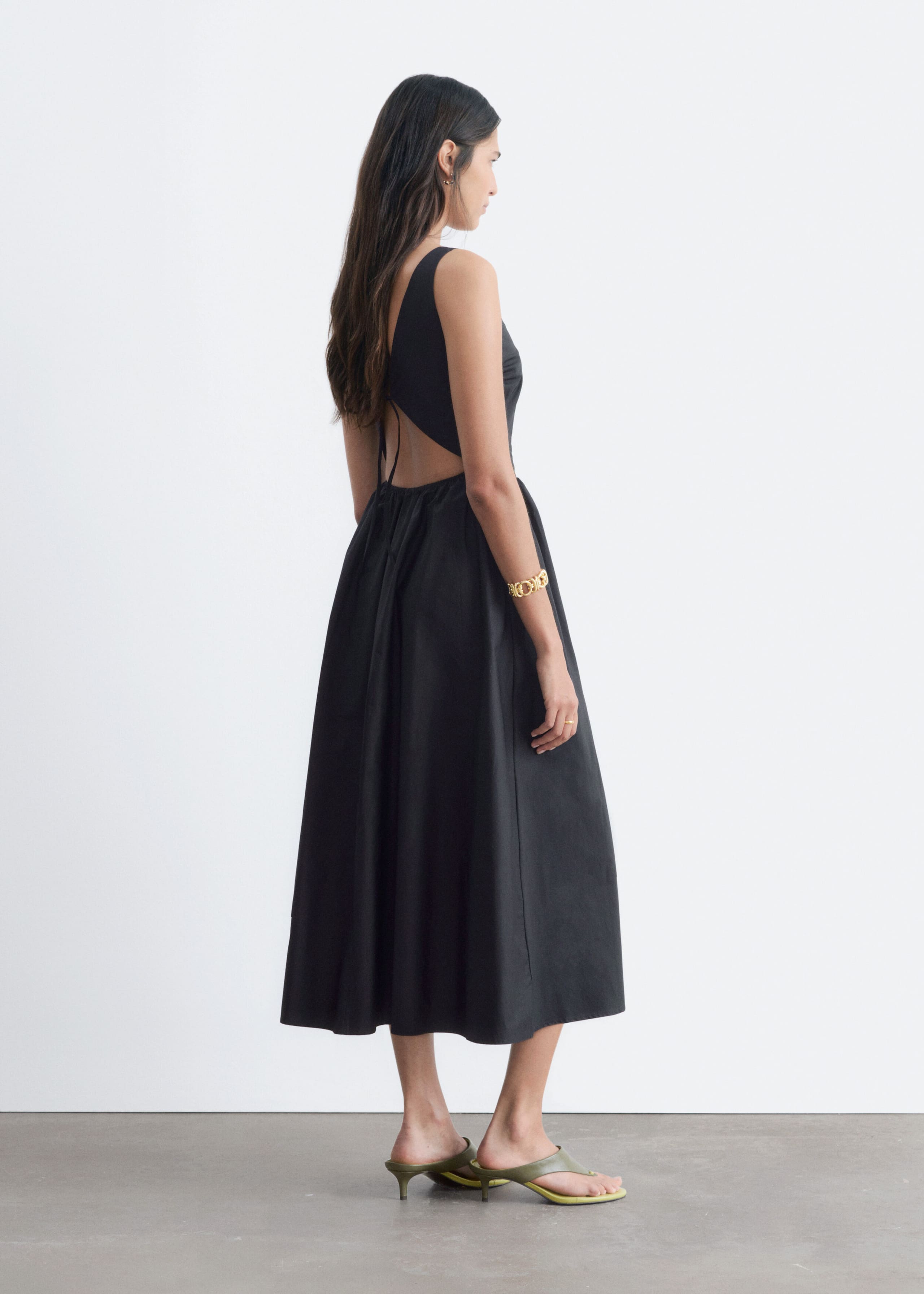 Tie-Back Midi Dress - Black - Still Life