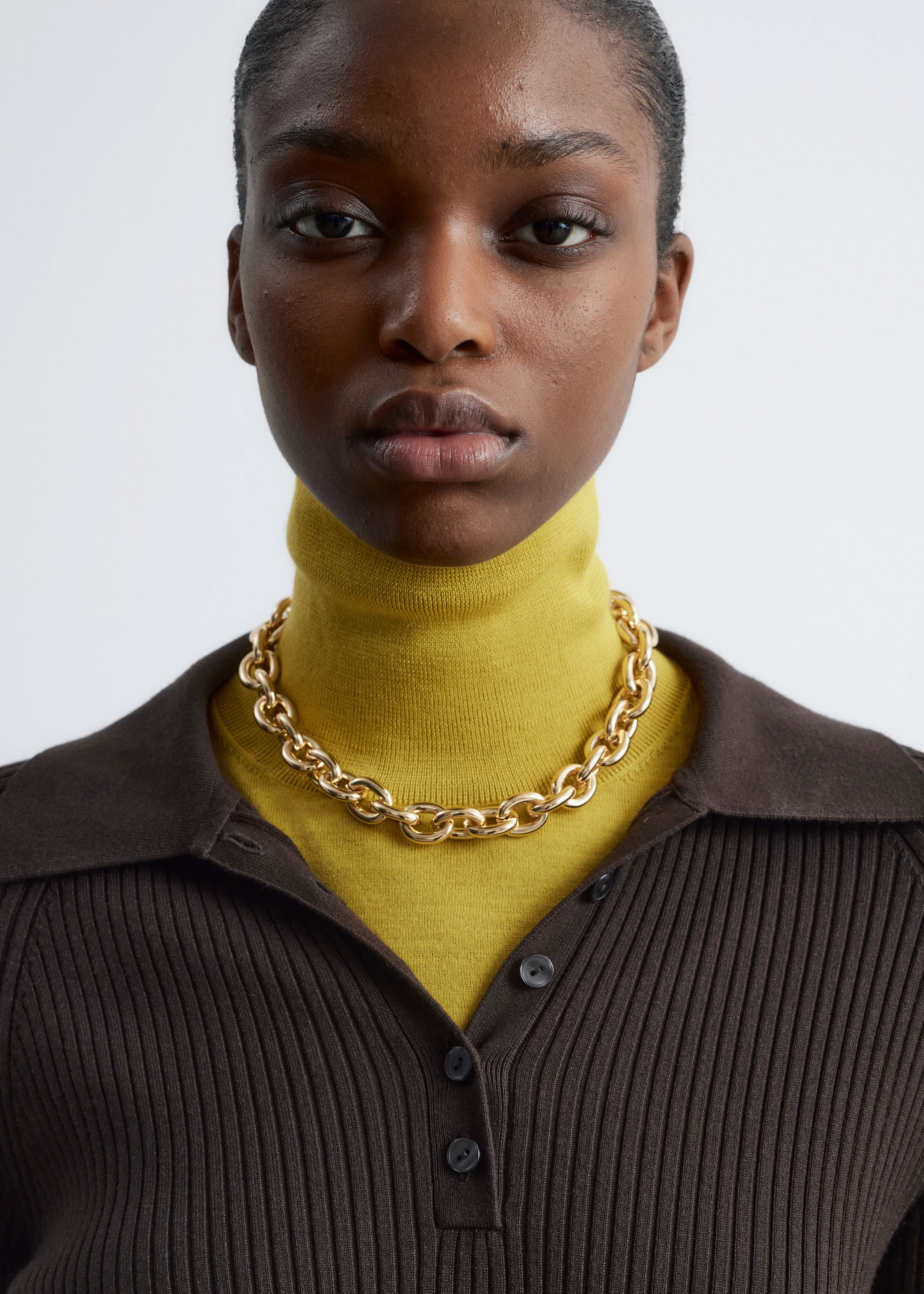 Visualizza immagine più grande: Abito midi in stile polo con lavorazione a coste - Marrone scuro - DONNA | H&M IT 3