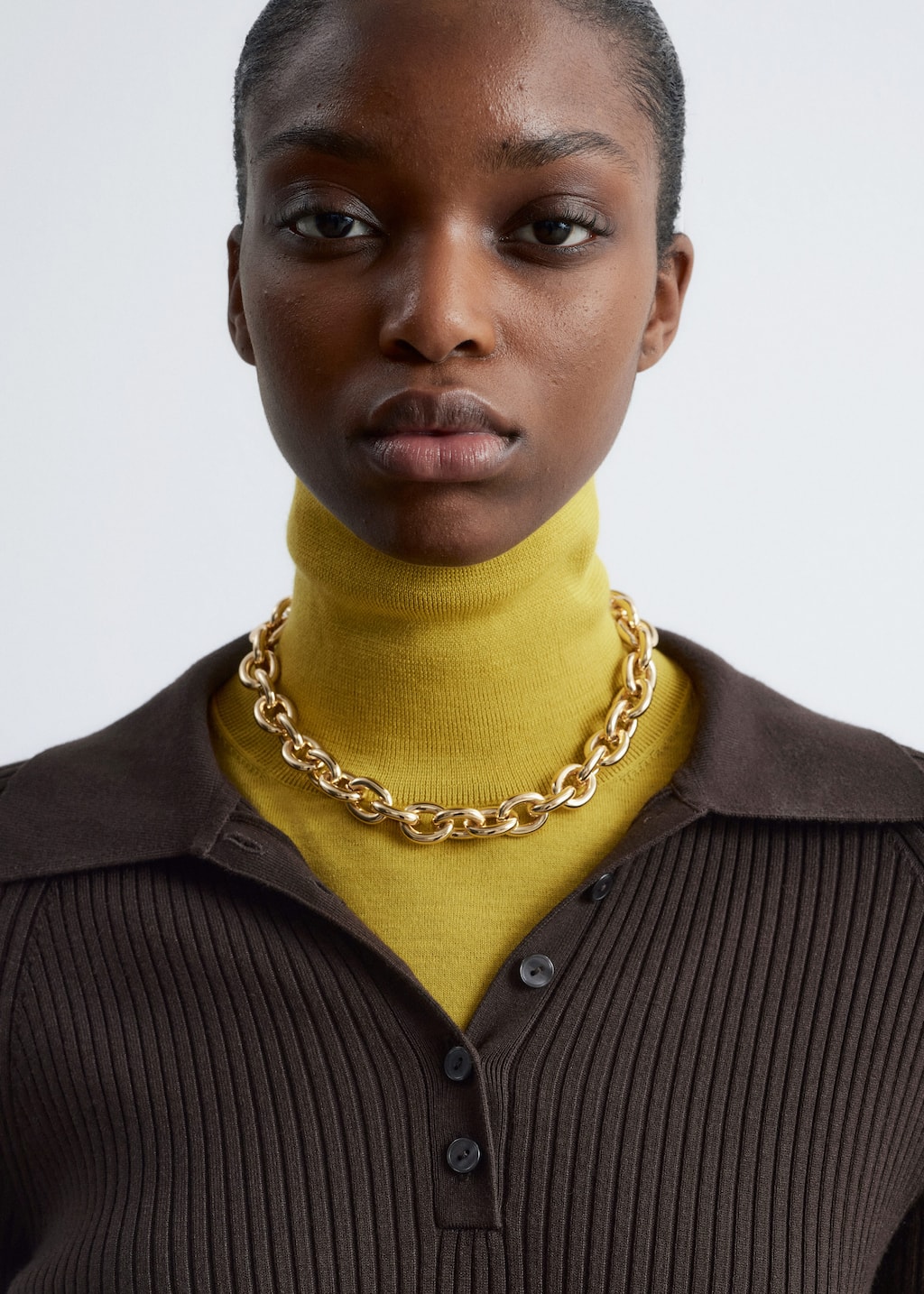 Image of Rib-Knit Polo Midi Dress