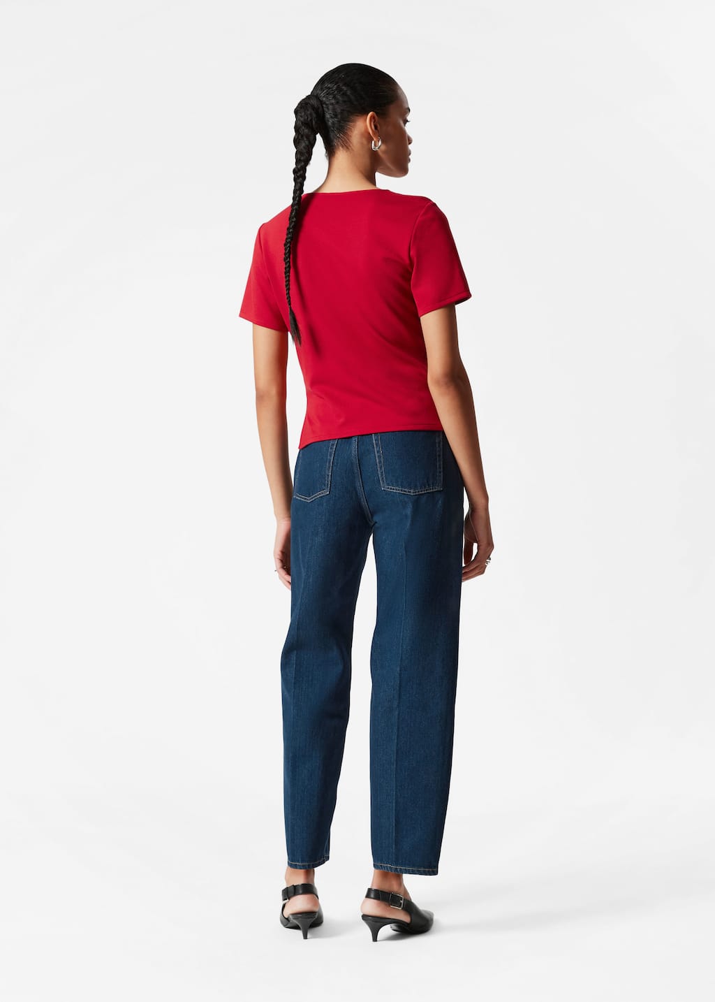 Image of Draped Asymmetric T-shirt