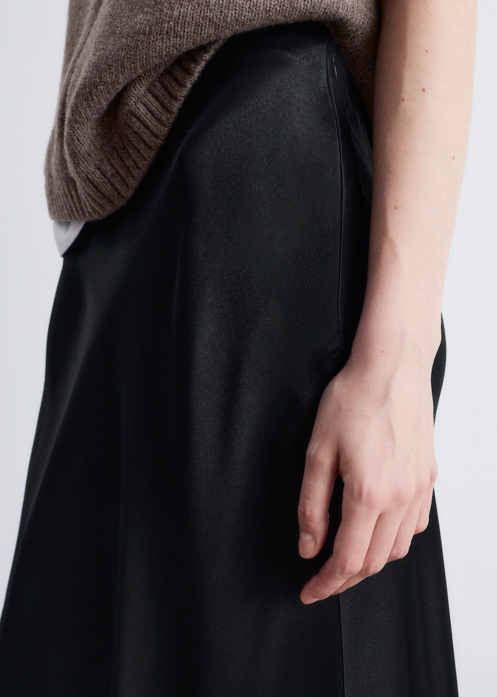 Image of Satin Midi Skirt