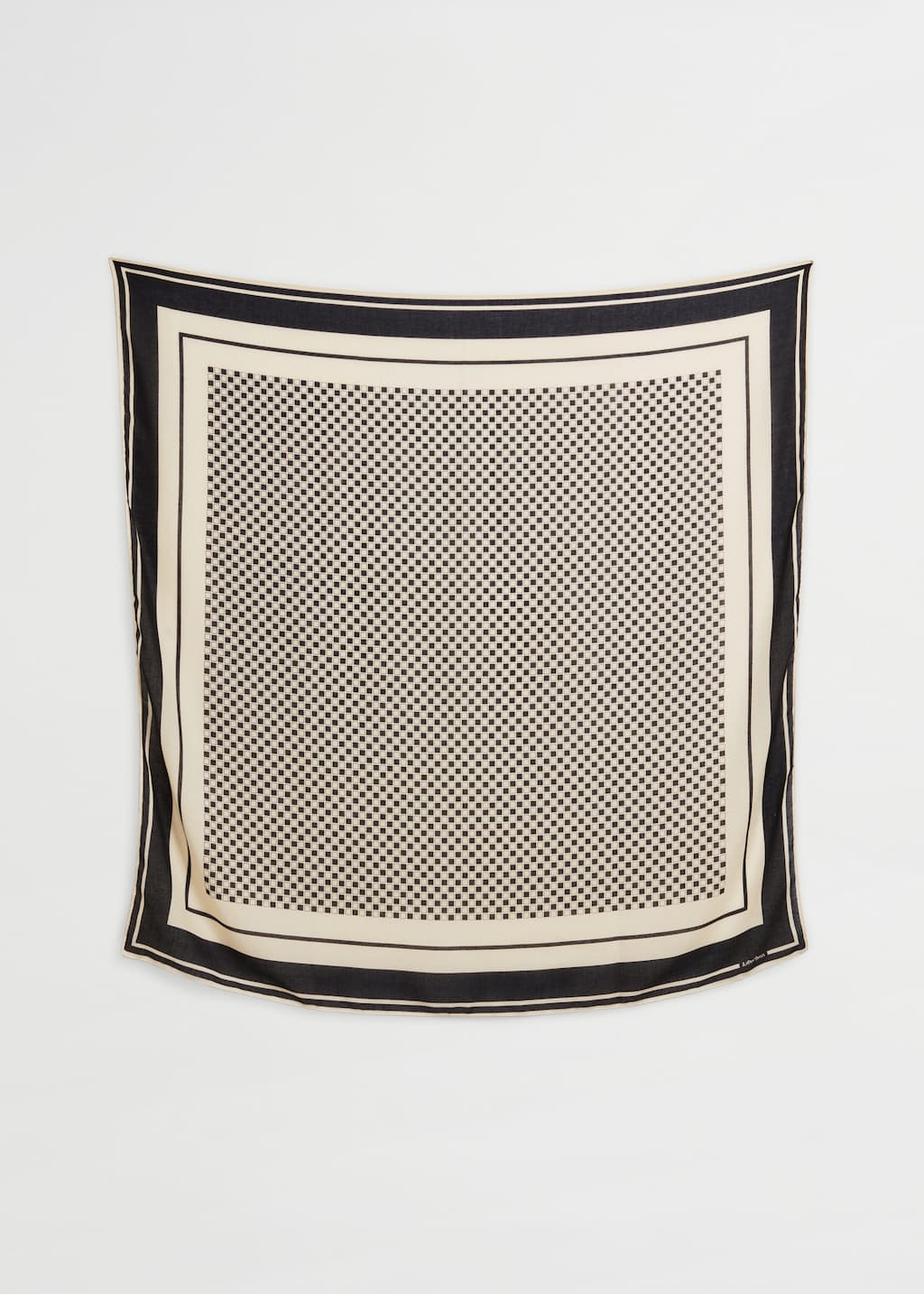 GraphicPrintedSquareScarf - Black/Ivory - Natura morta