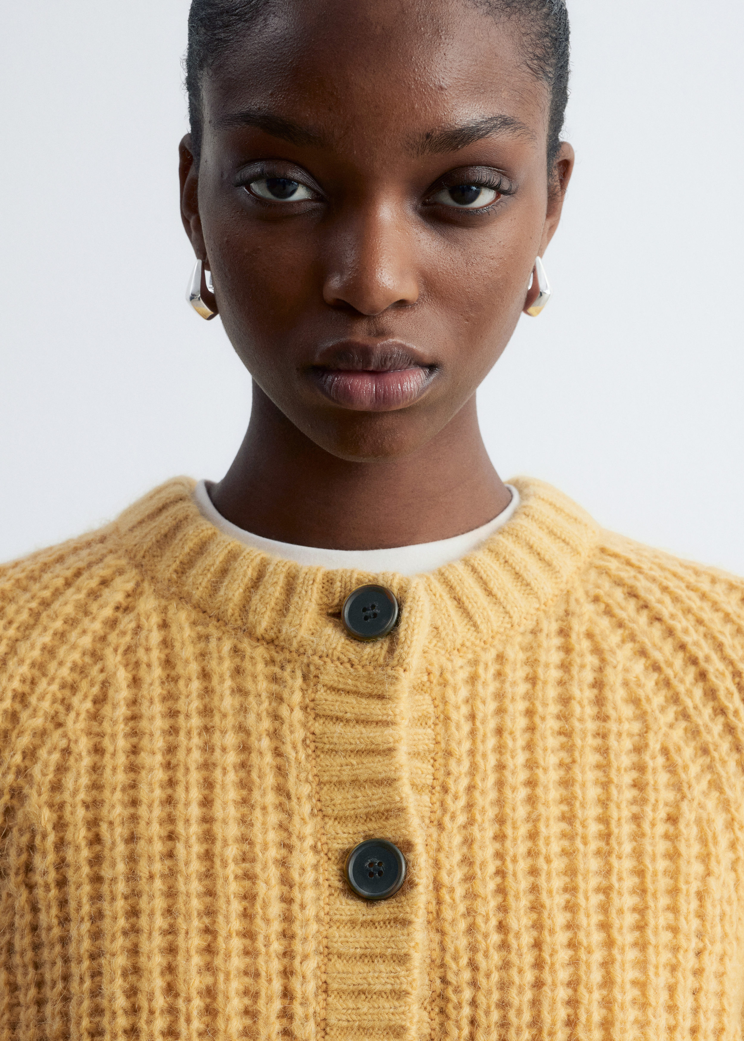 Balloon-Sleeve Cardigan - Mustard Yellow - & Other Stories US