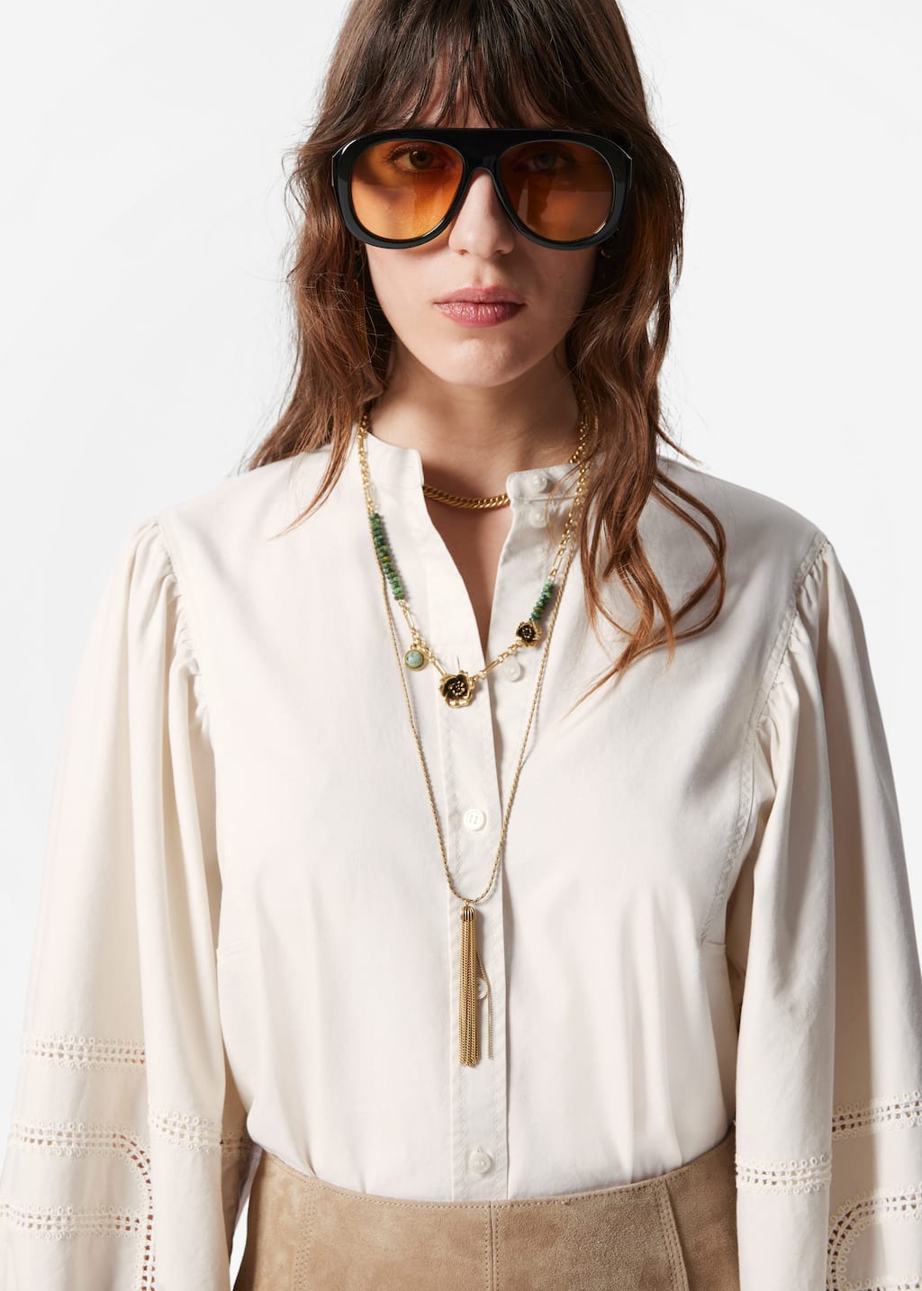Image of Voluminous Sleeve Blouse