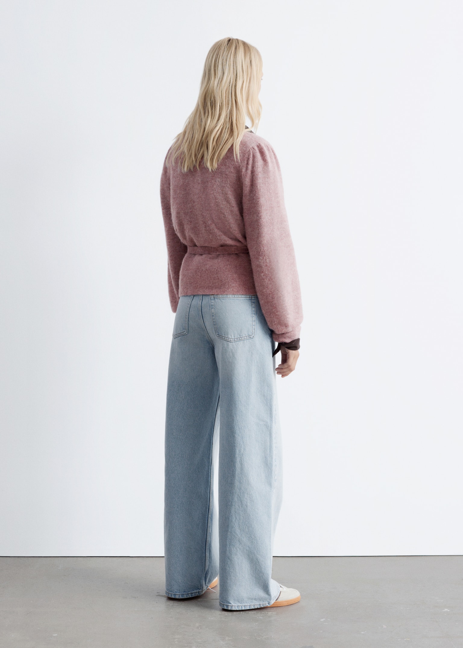Cardigan petrecut din amestec de mohair - Roz prăfuit/Albastru Deschis/Maro închis/Negru/Bej/Albastru Petrol/Crem/Prună - 4