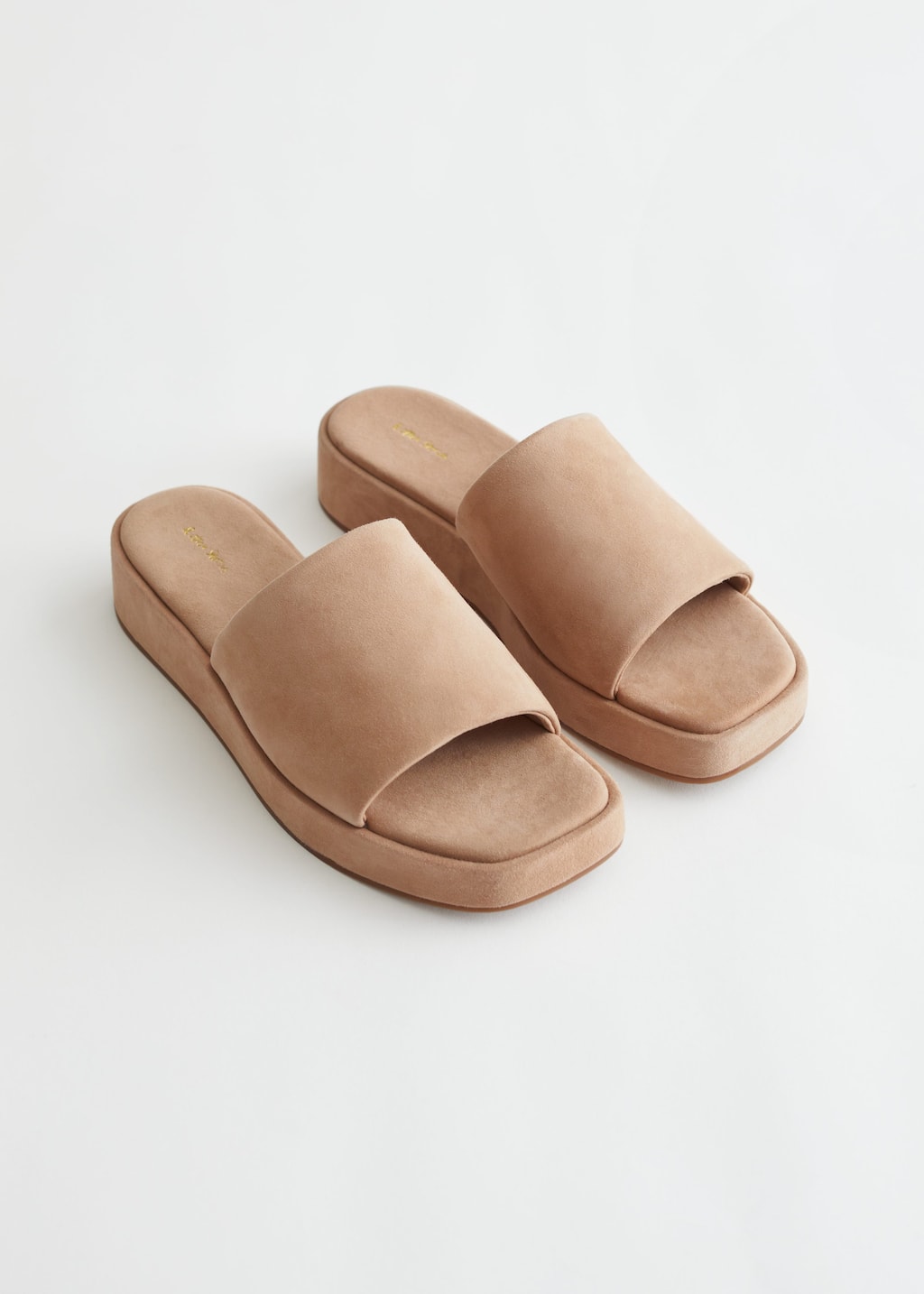 Leather Platform Sandals - Beige Suede - Still Life