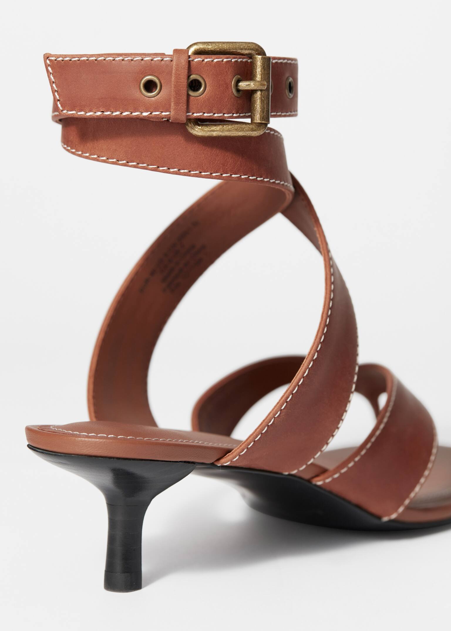 Tongs à petits talons - Cognac/Serpent - 5
