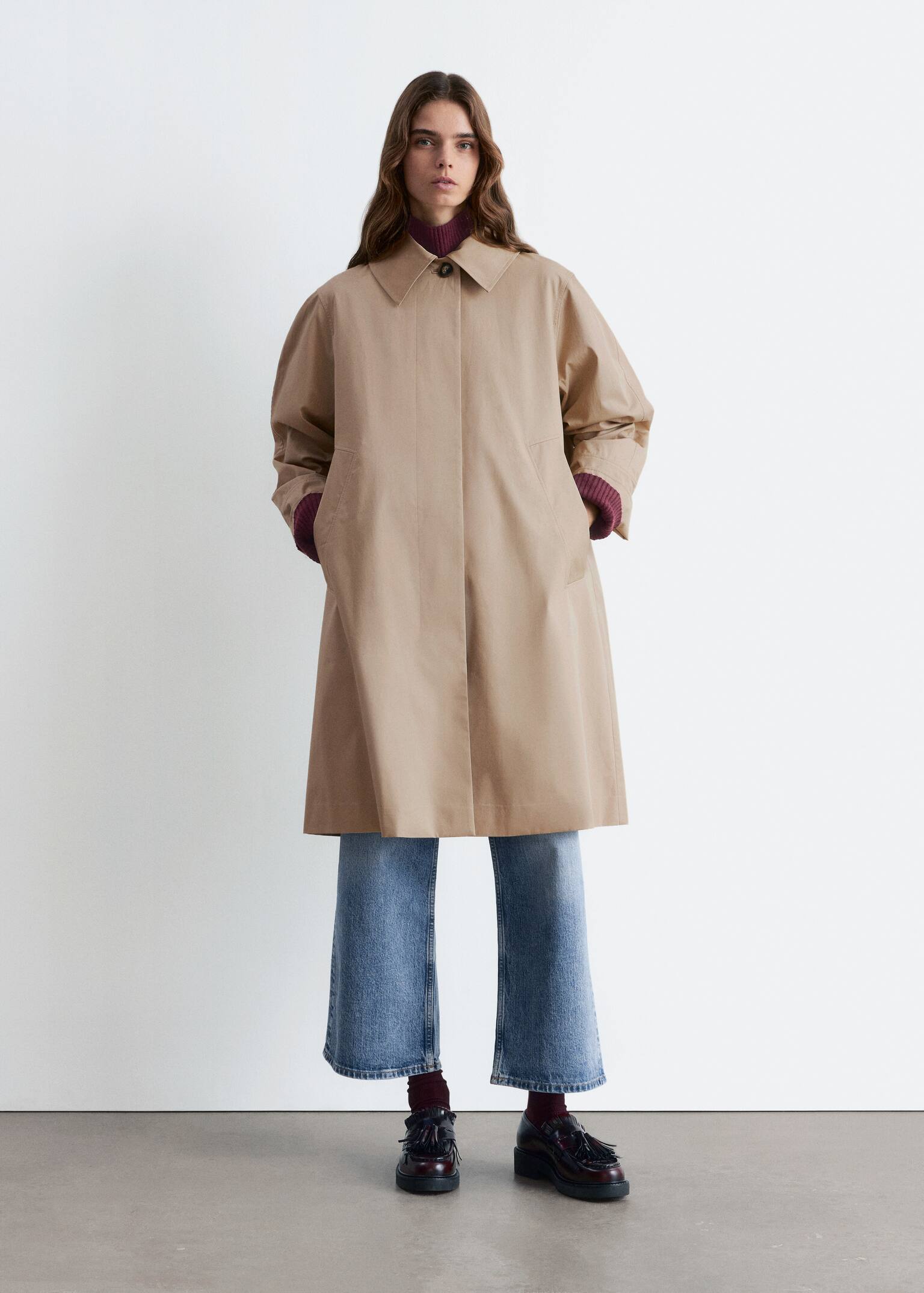 Kappa med krage - Beige/Khakigrön - 3