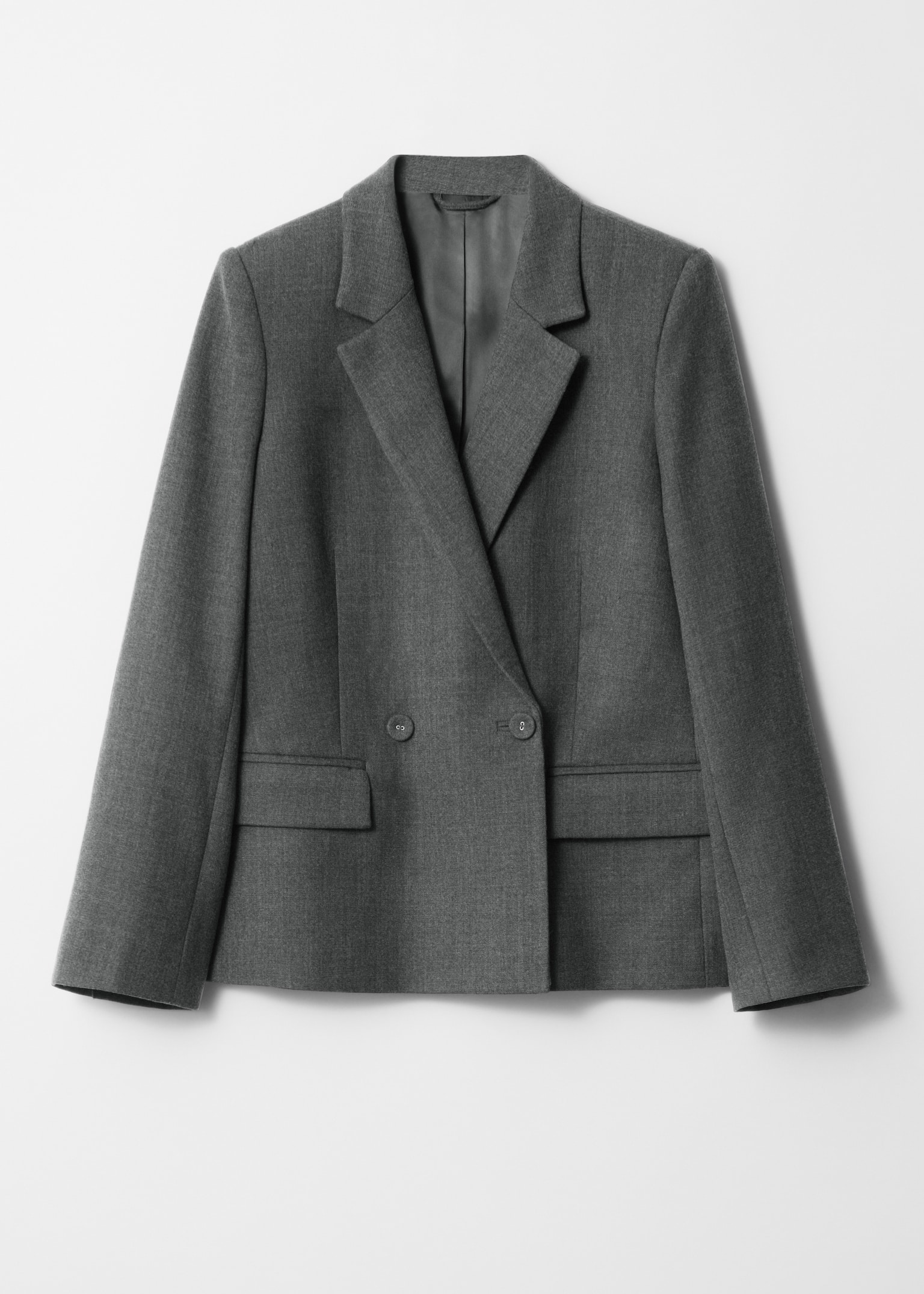 Doppelreihiger Blazer aus Wolle - Dunkelgrau