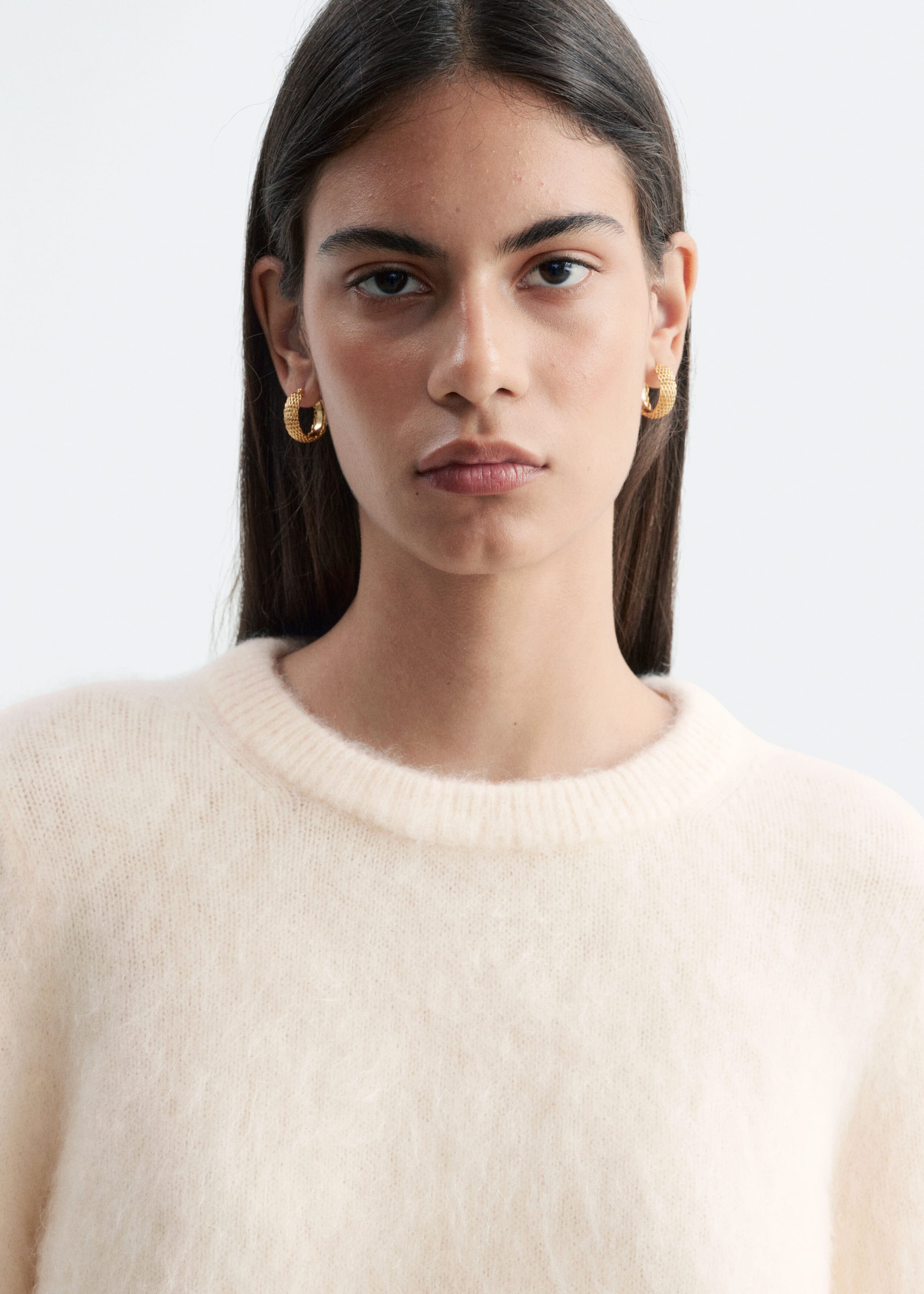 Mohair-Blend Knitted T-shirt - Cream - Lookbook